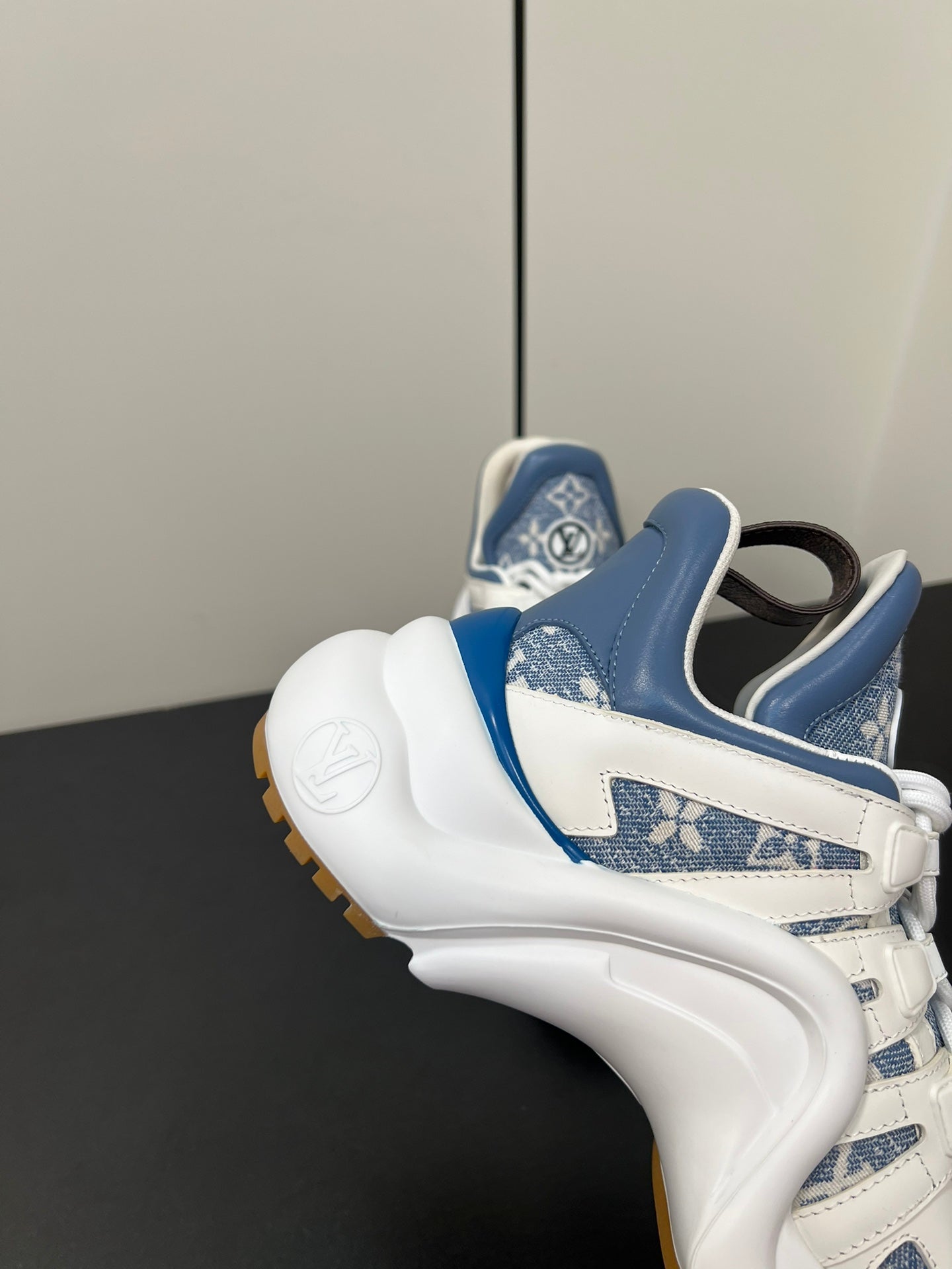 LV Archlight Sneaker 50mm White Mix Light Blue Monogram Jacquard Fabric