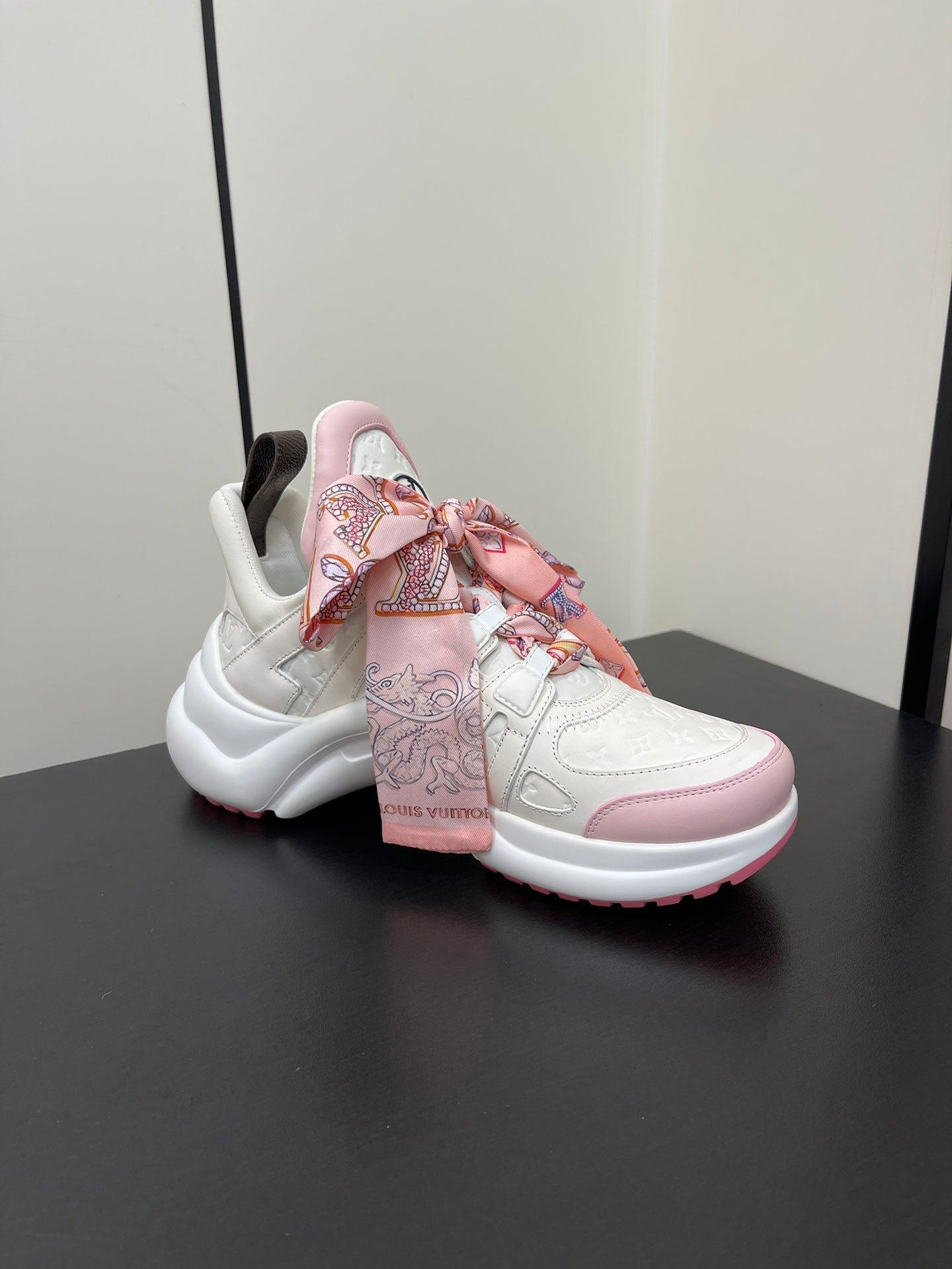 LV Archlight Sneaker 50mm White Mix Pink Monogram Calfskin