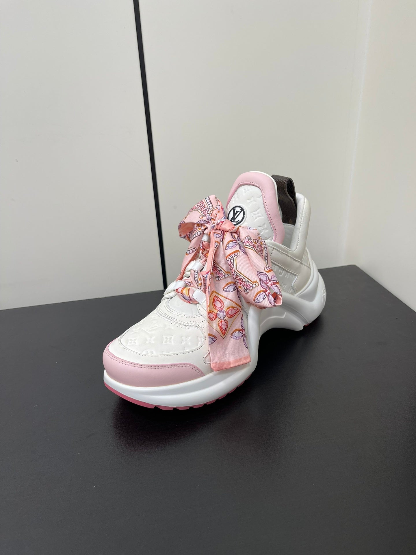 LV Archlight Sneaker 50mm White Mix Pink Monogram Calfskin