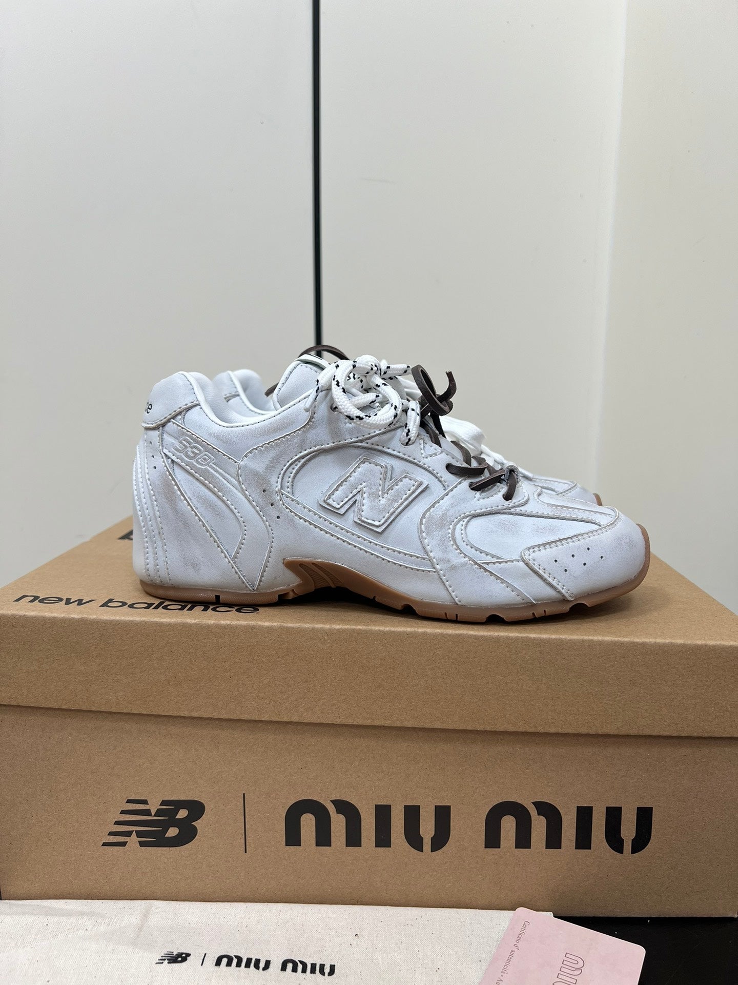 Miu Balance 530 SL Sneakers Retro White Suede
