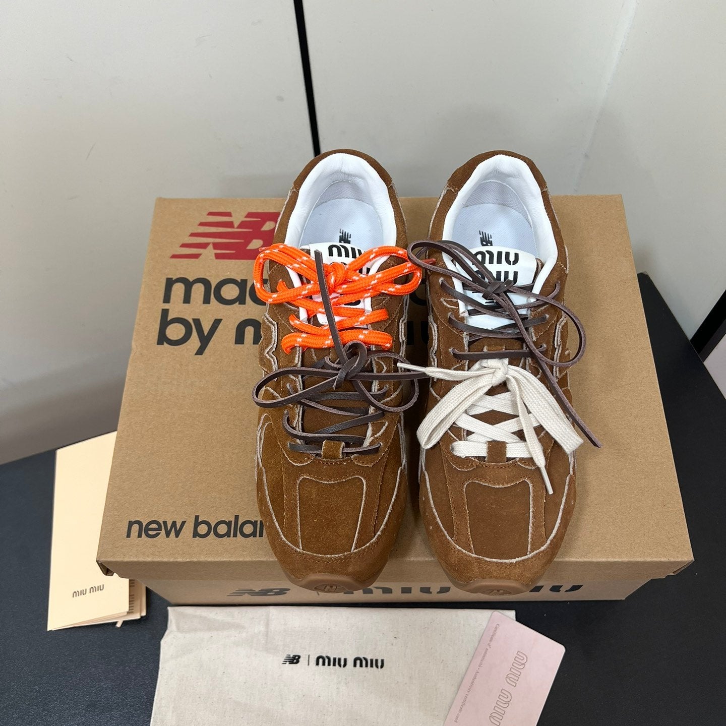 Miu Balance 530 Sneaker Chestnut Brown Suede