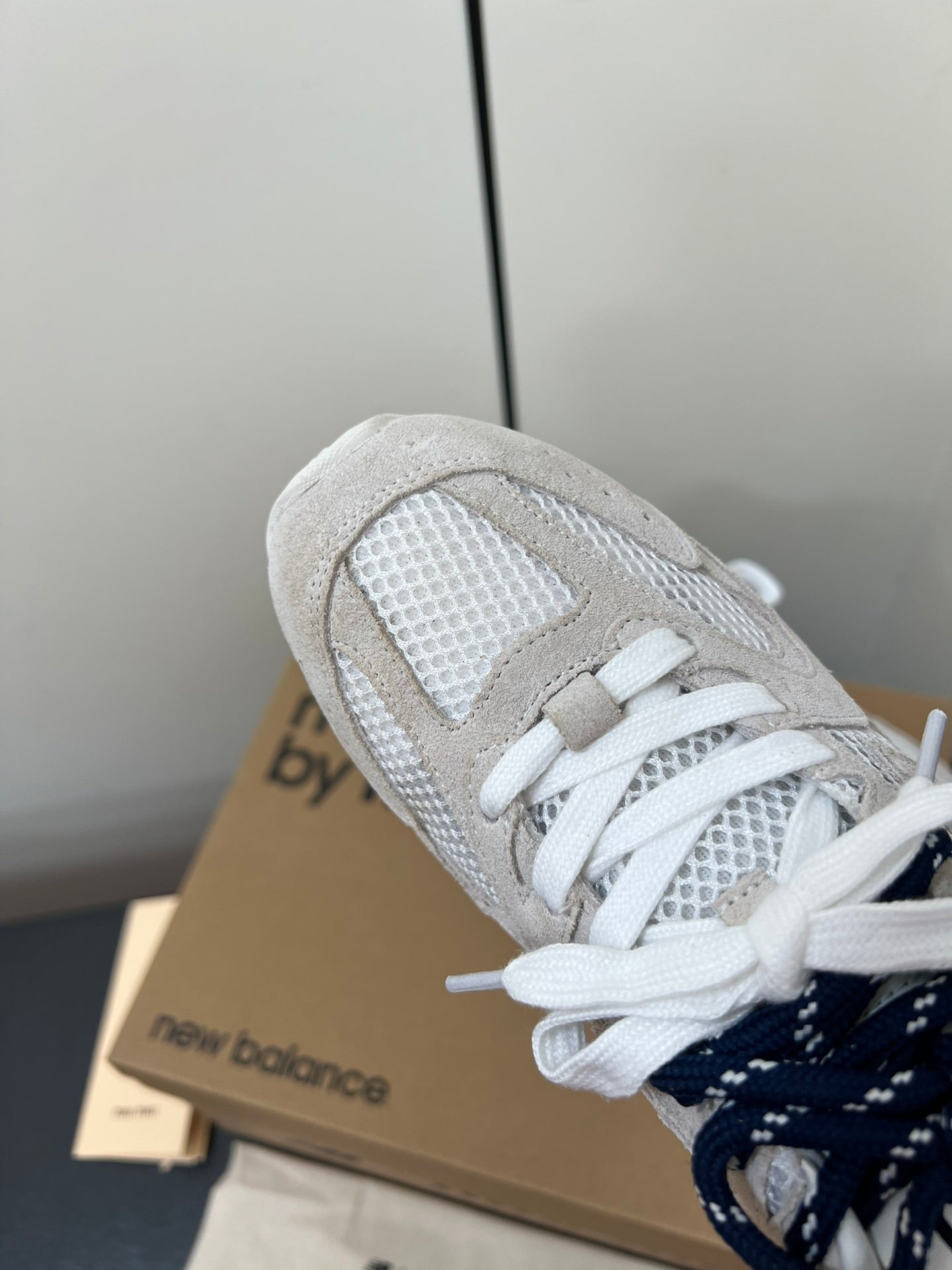 Miu Balance 530 SL Sneakers Gray And White Suede