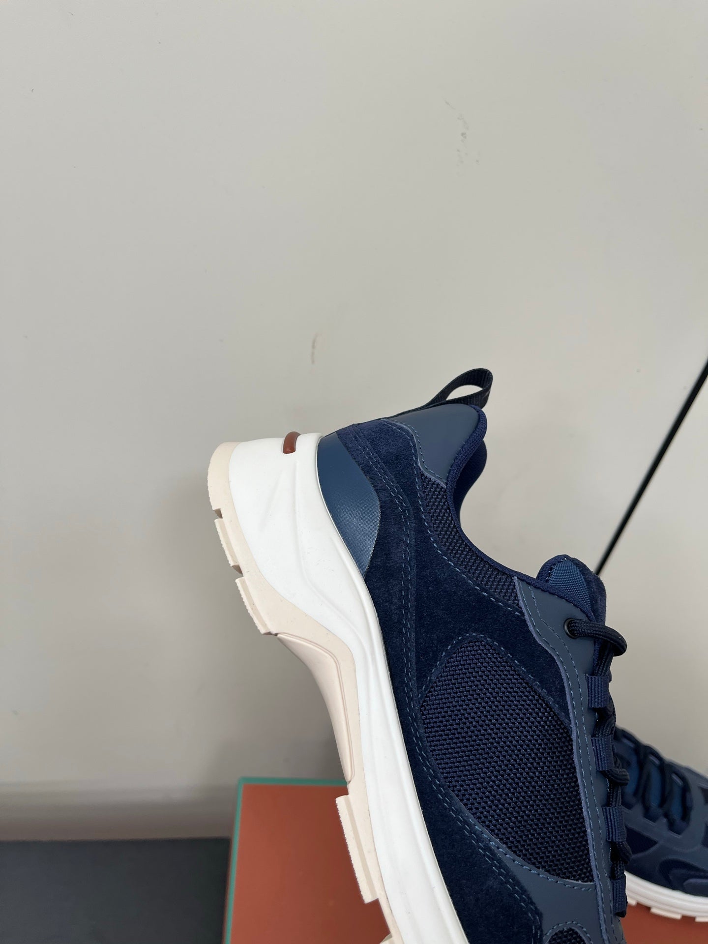 LP Cairn Walk Sneaker Navy Blue Calfskin and Fabric 210916
