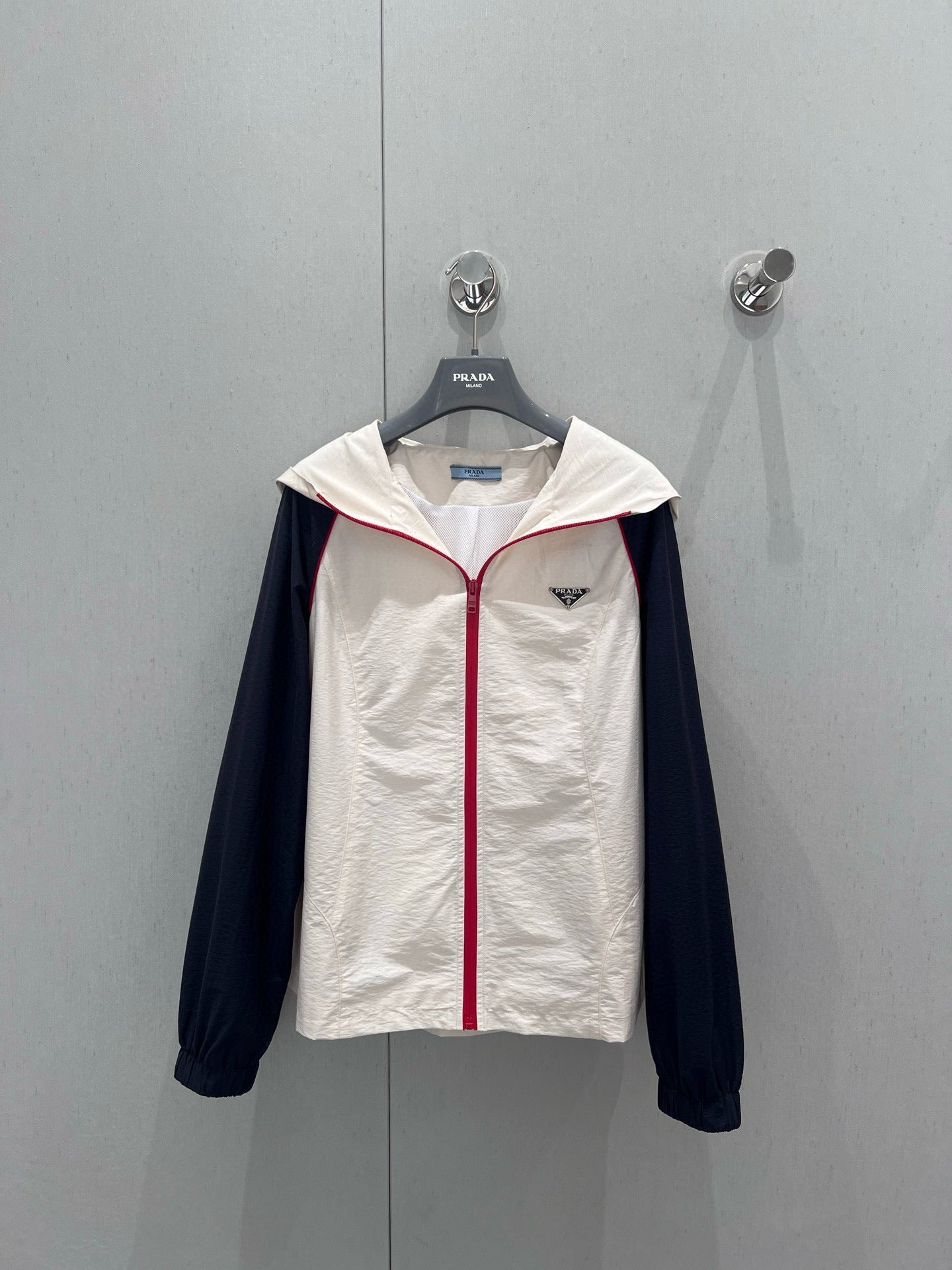 Prada 25 Set Navy Blue mix White Nylon Cotton 214264