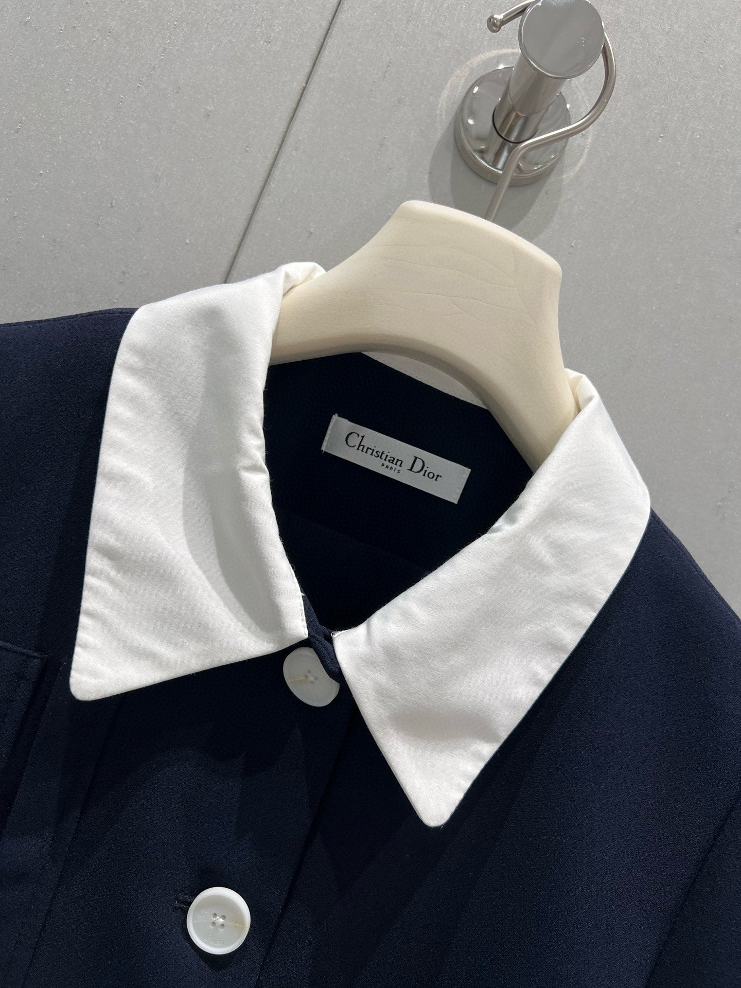 CD 25 Short-sleeved Jacket with Pleated Shorts Set Blue Polyester 220935