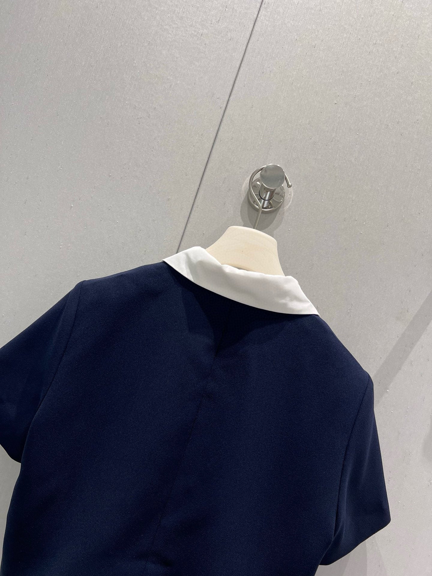 CD 25 Short-sleeved Jacket with Pleated Shorts Set Blue Polyester 220935