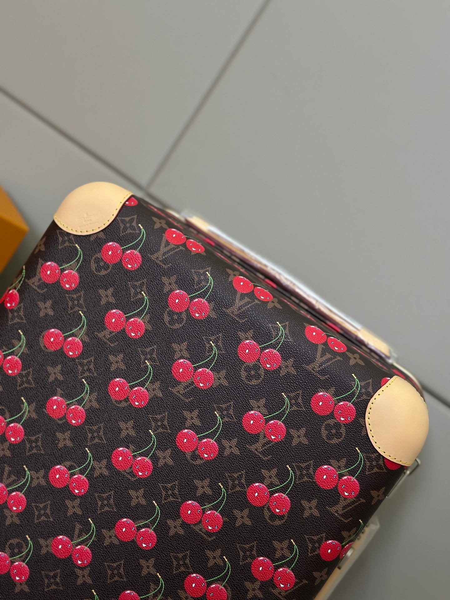 LV 2025 Horizon 55 Cherry Suitcase Brown Red Canvas Cowhide 273839