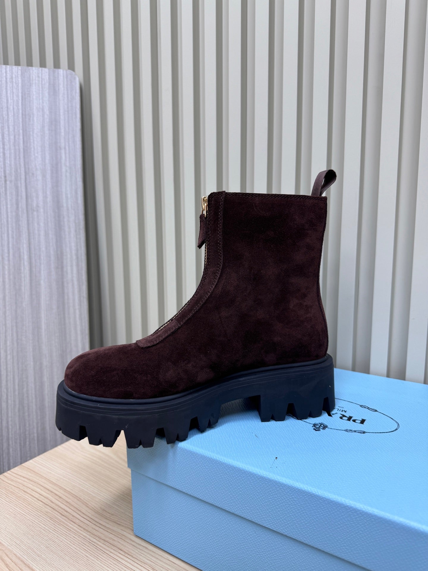 PRA Martin boots burgundy brown suede 443648