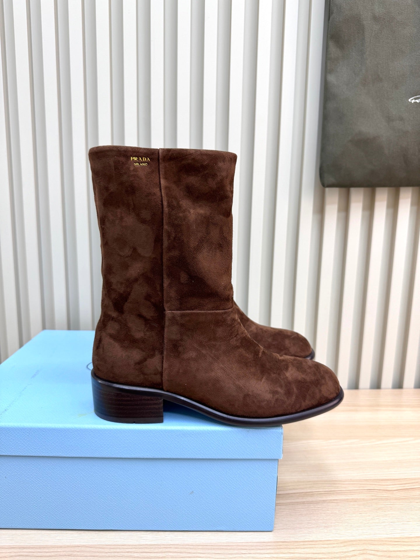 PRA latest mid-length boots dark brown suede 443660