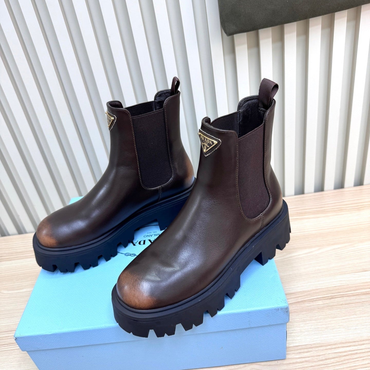 PRA ankle boots dark chocolate brown sheepskin  443662