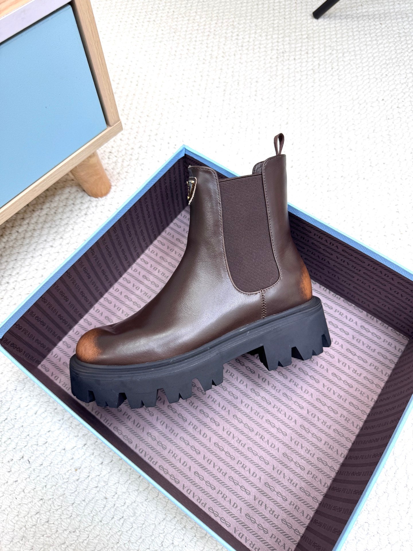 PRA ankle boots dark chocolate brown sheepskin  443662