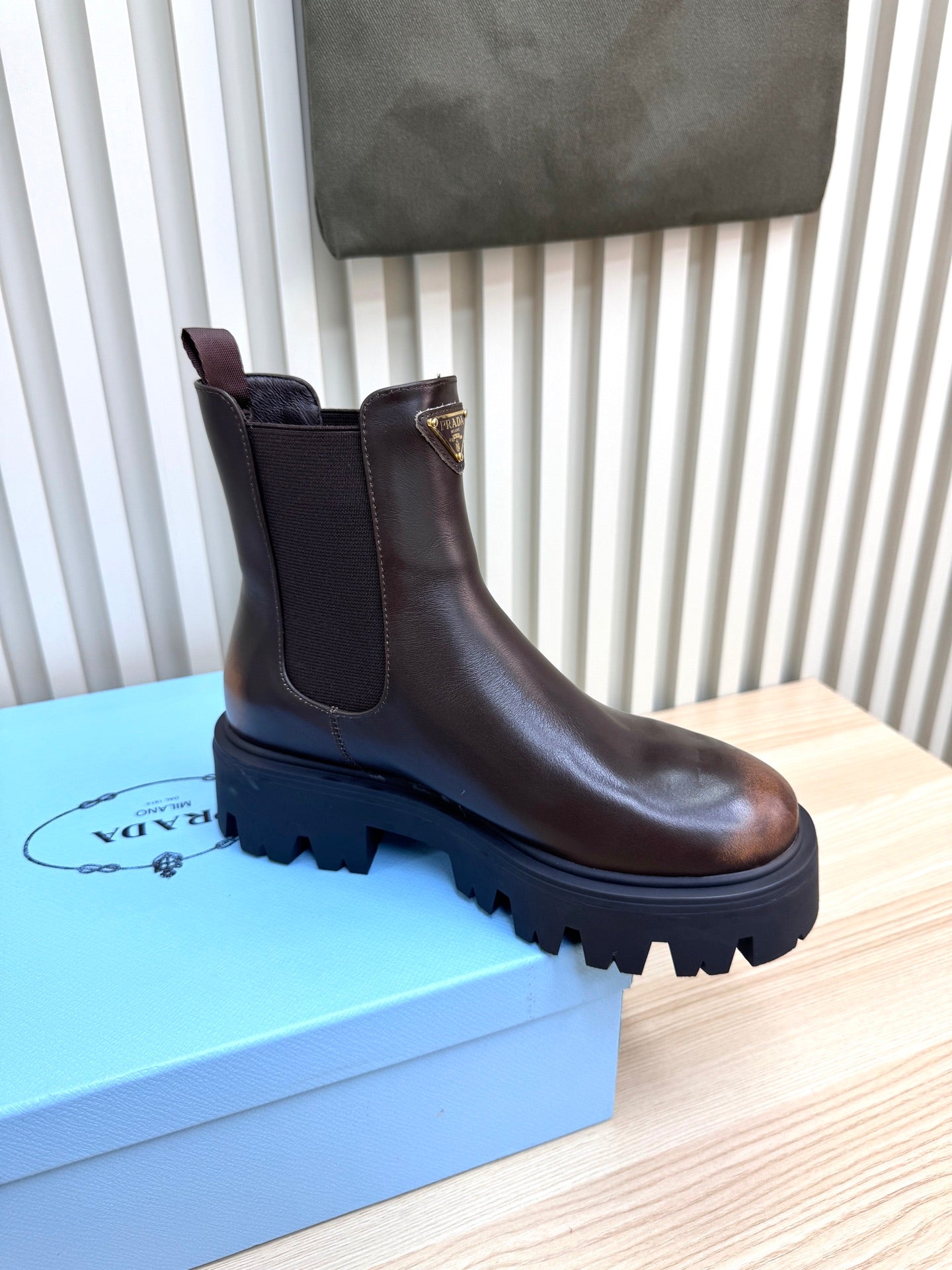 PRA ankle boots dark chocolate brown sheepskin  443662