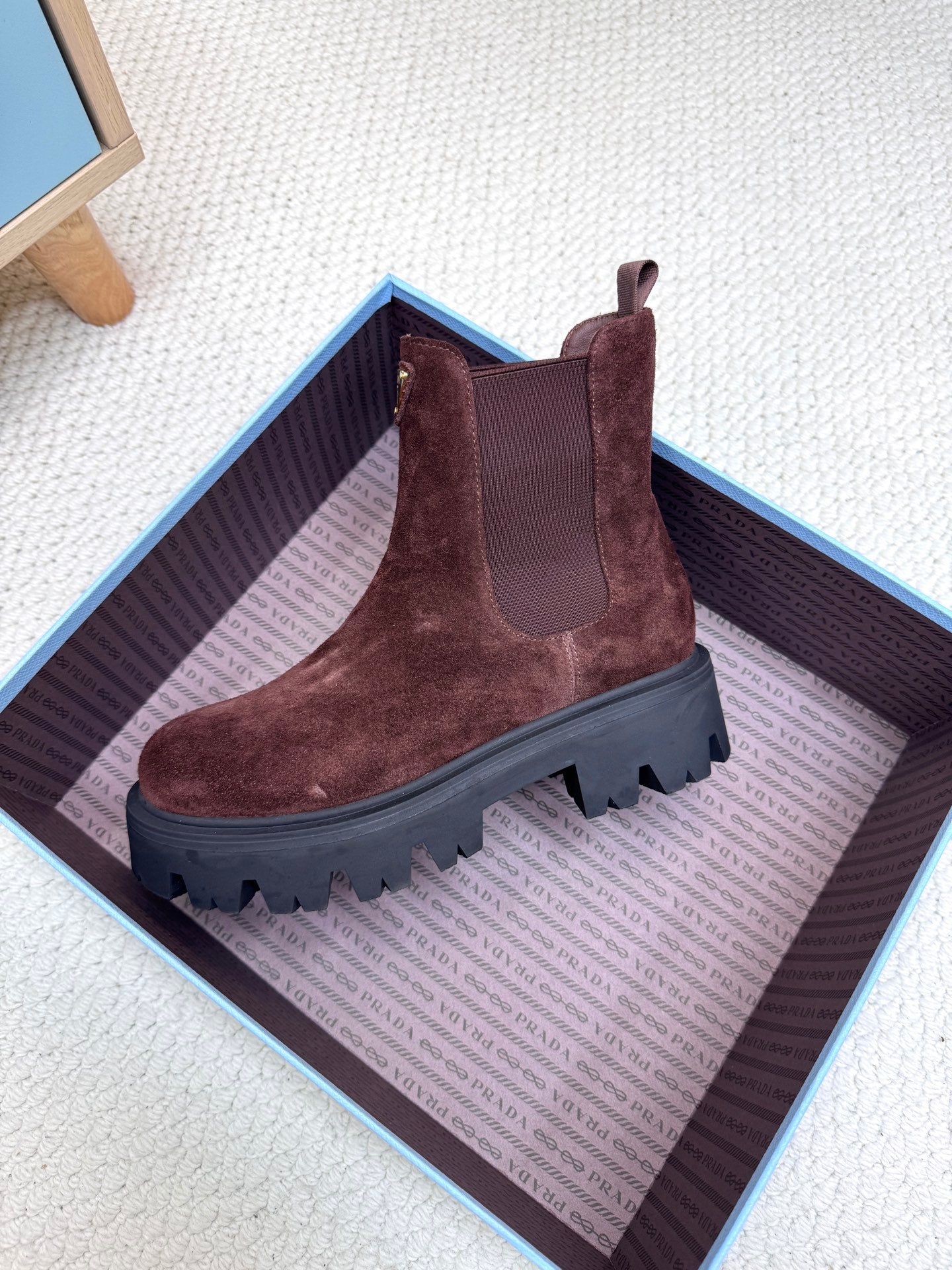 PRA ankle boots burgundy brown suede 443665