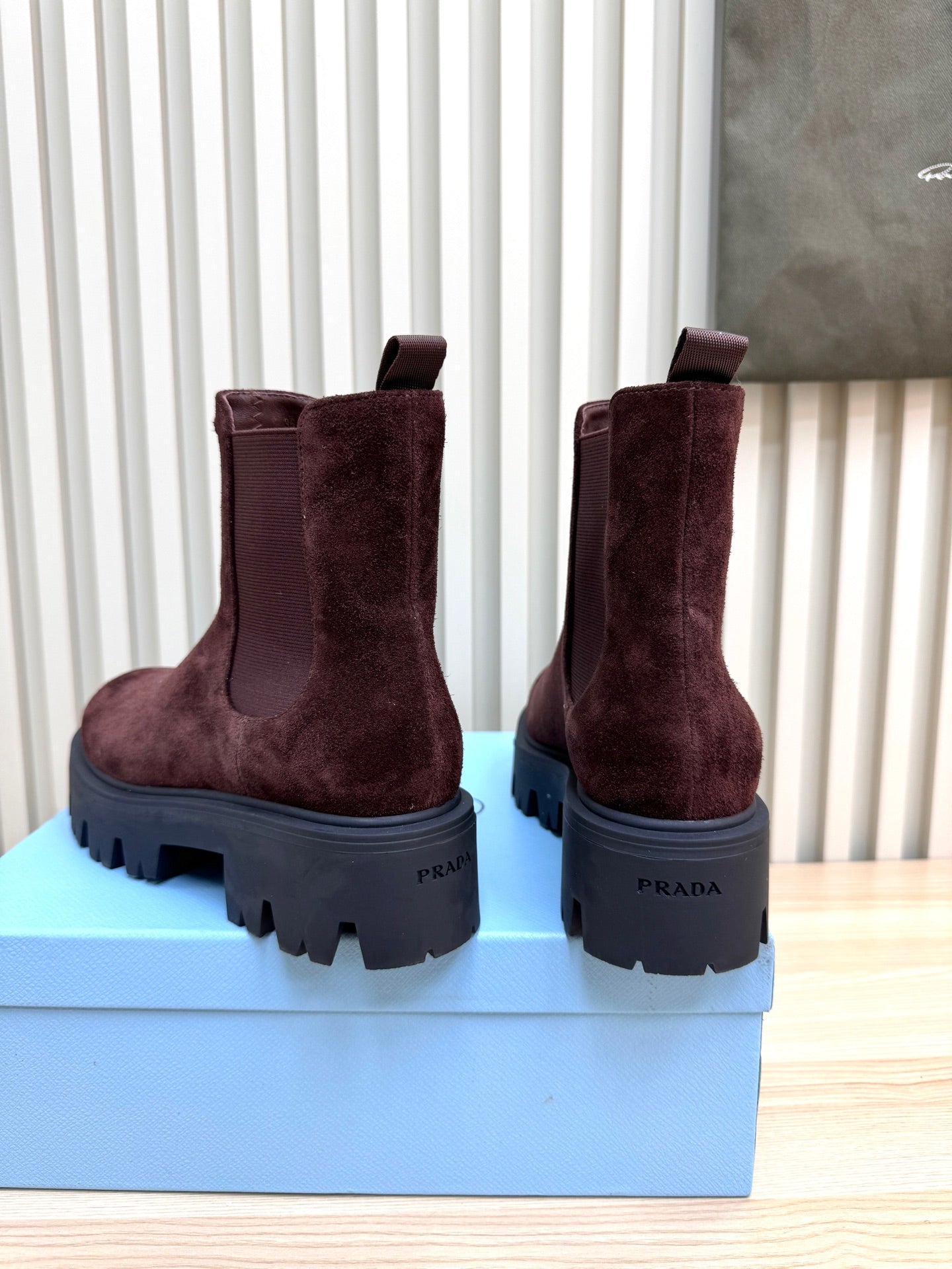 PRA ankle boots burgundy brown suede 443665