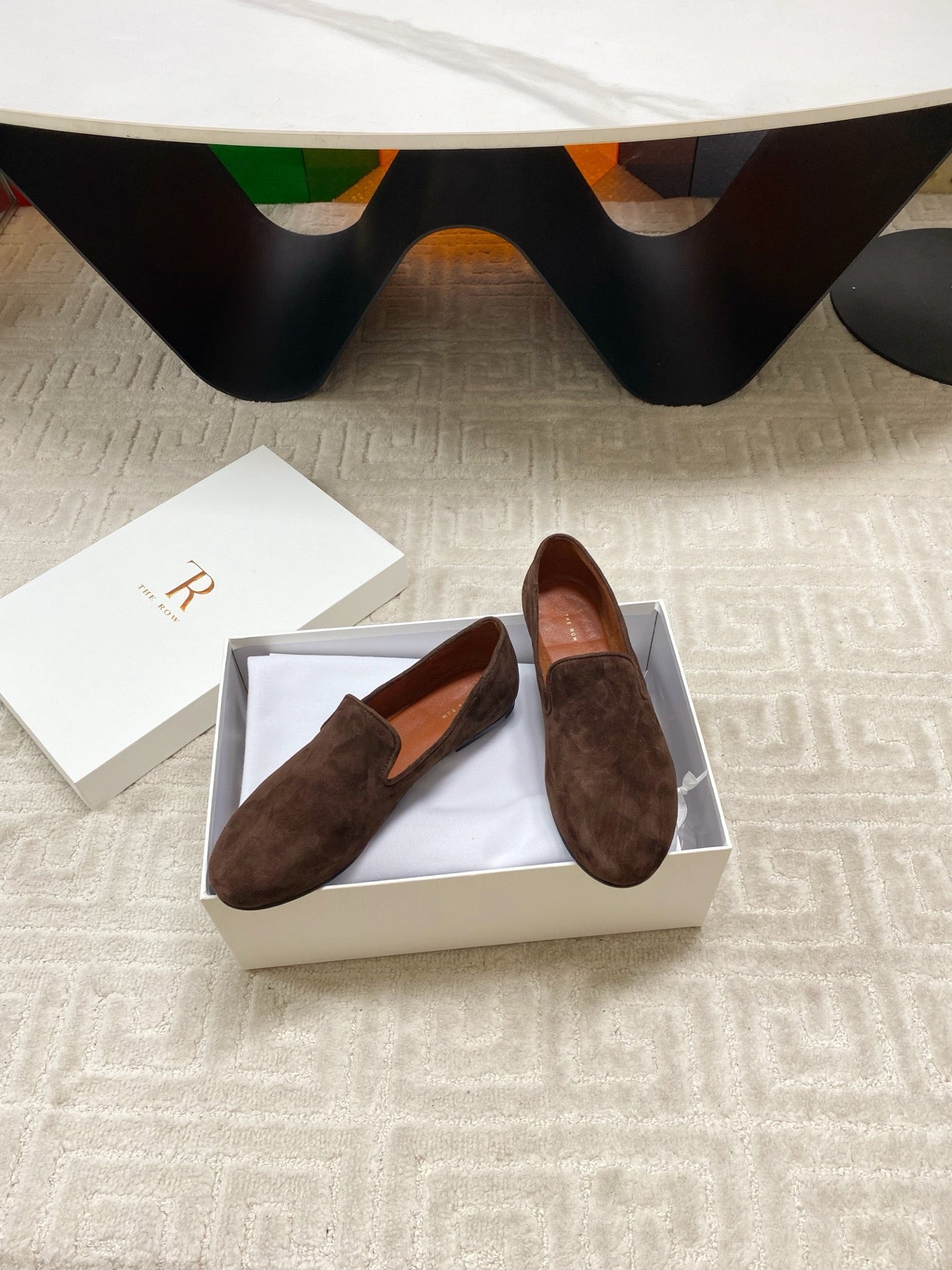 The Row 2025 Tipi Loafer Dark Brown Suede 541526