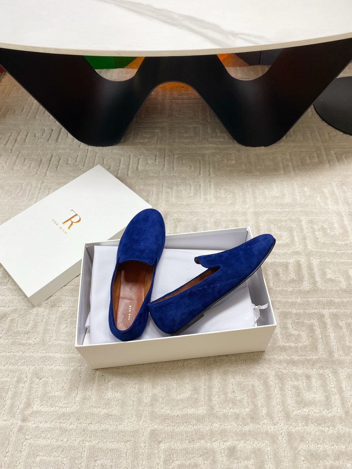The Row 2025 Tipi Loafer Blue Suede 541527