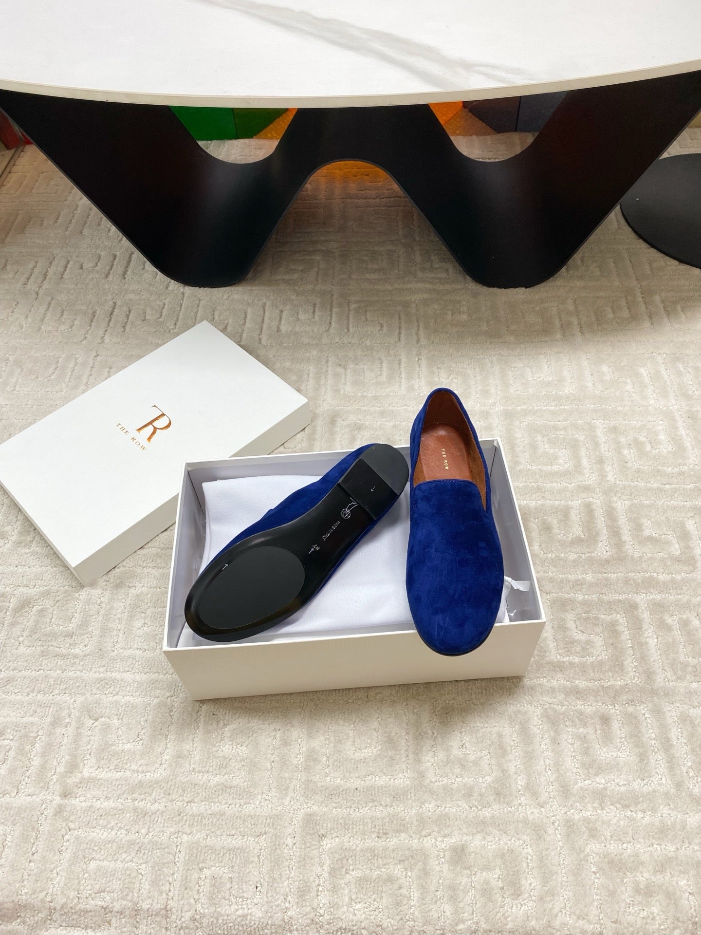 The Row 2025 Tipi Loafer Blue Suede 541527