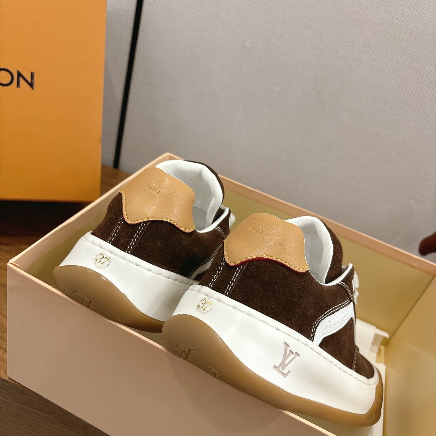 LV 2026 Tilted Sneaker Brown Suede 594937