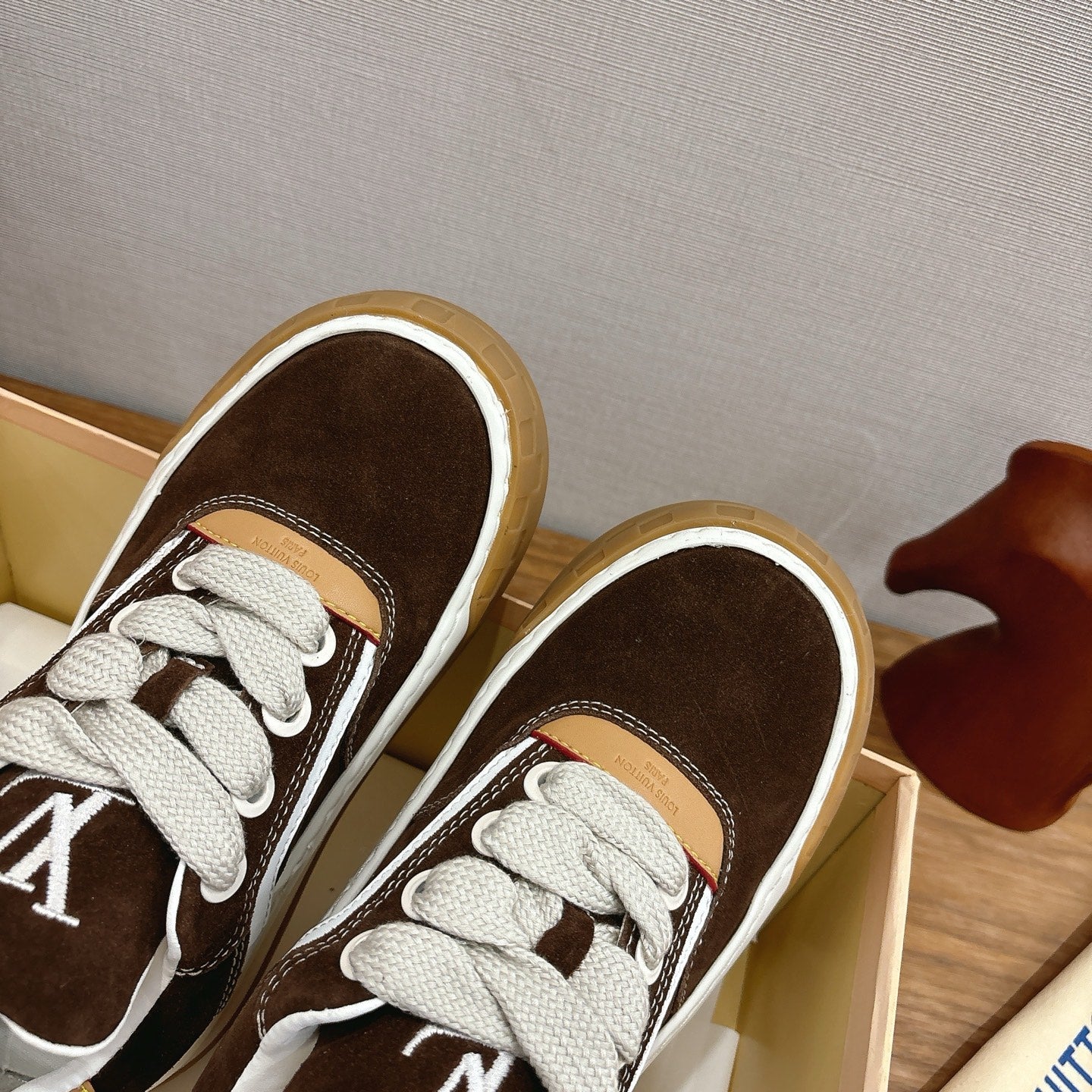 LV 2026 Tilted Sneaker Brown Suede 594937