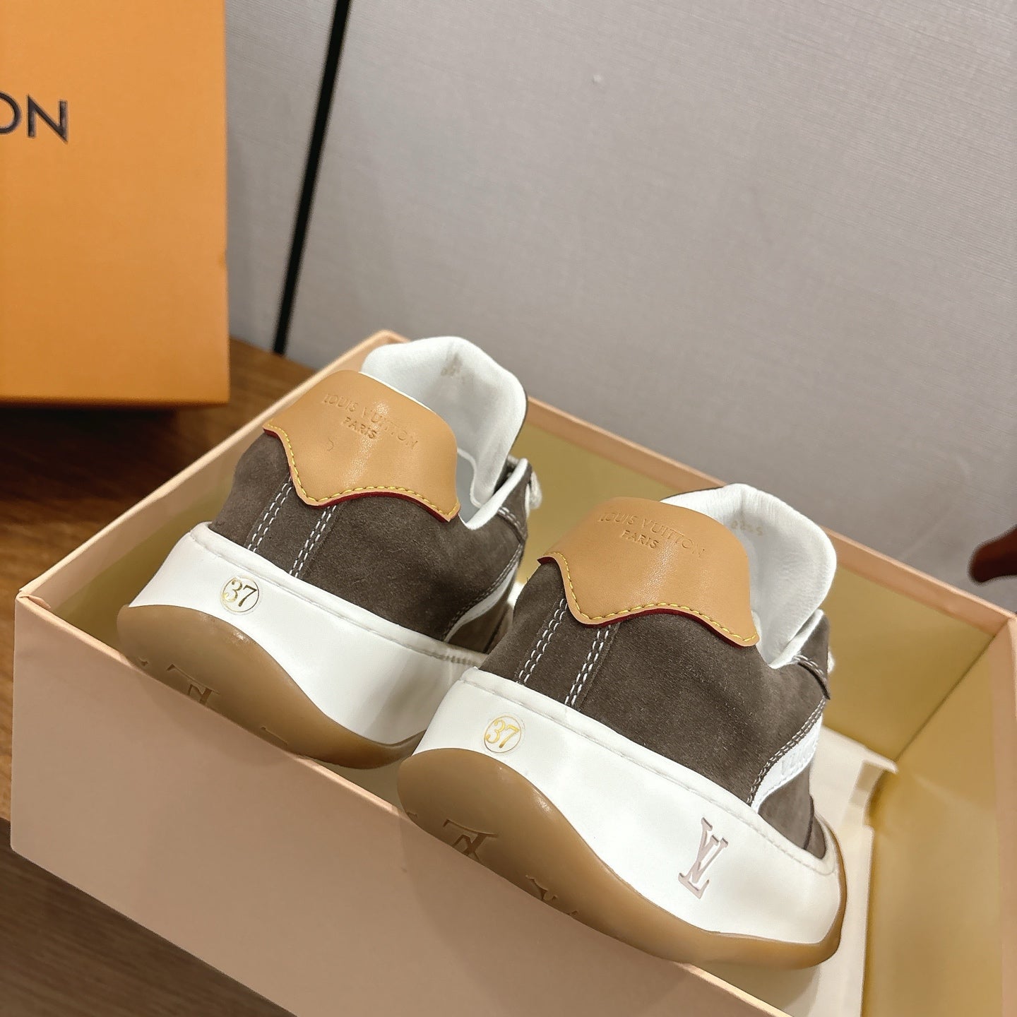 LV 2026 Tilted Sneaker Gray Suede Leather 594931