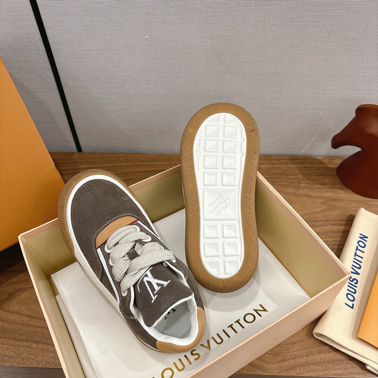 LV 2026 Tilted Sneaker Gray Suede Leather 594931