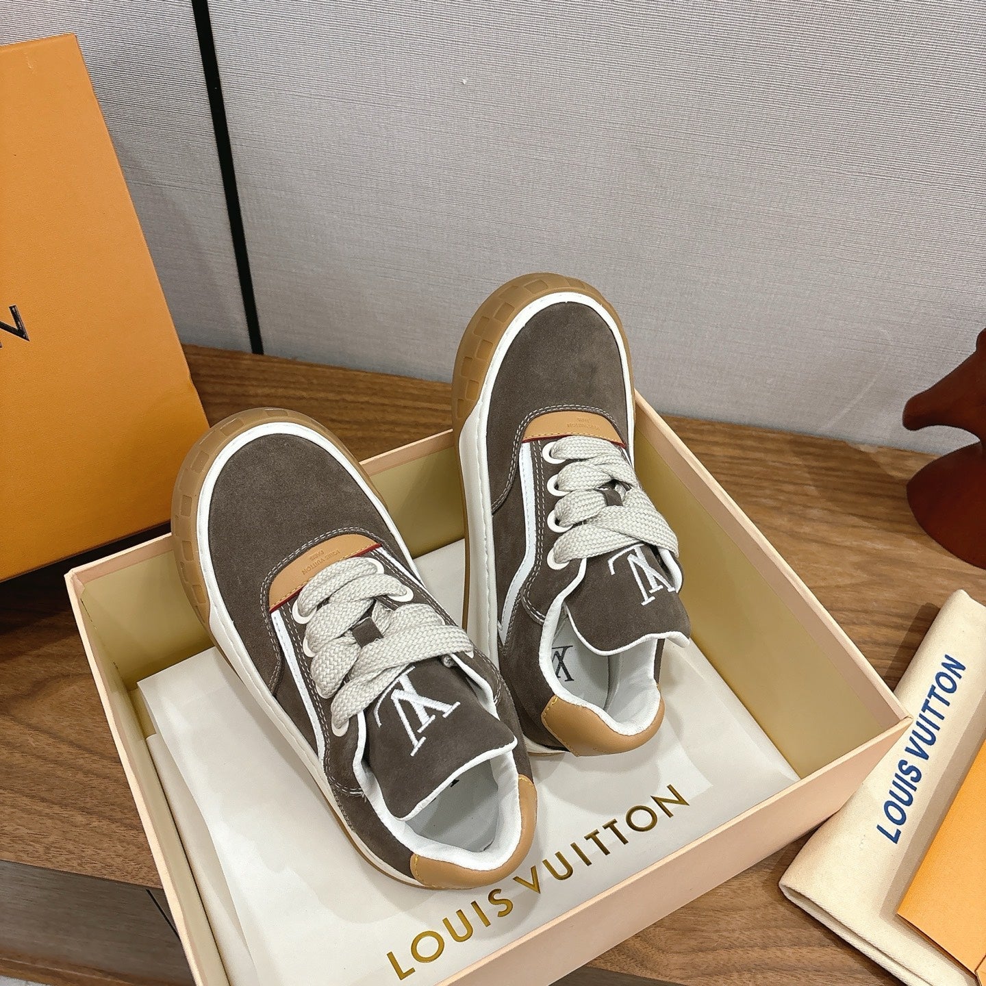 LV 2026 Tilted Sneaker Gray Suede Leather 594931