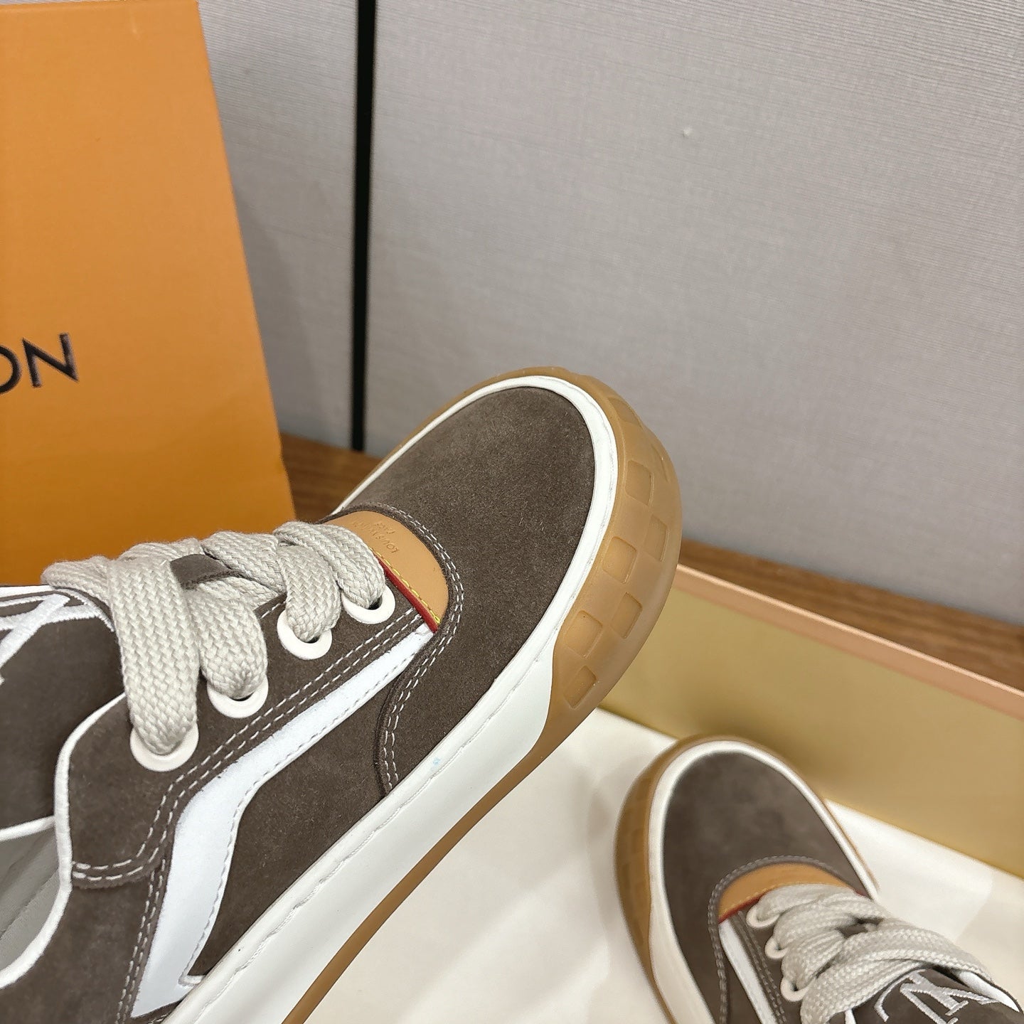 LV 2026 Tilted Sneaker Gray Suede Leather 594931