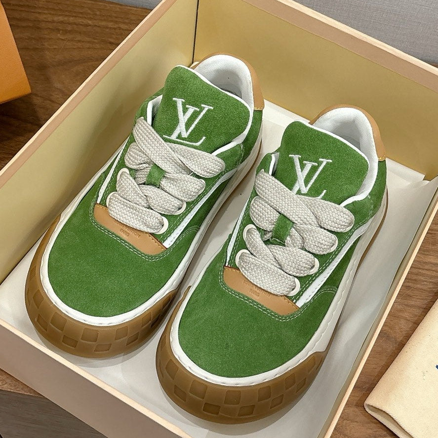 LV 2026 Tilted Sneaker Green Suede Leather 594932