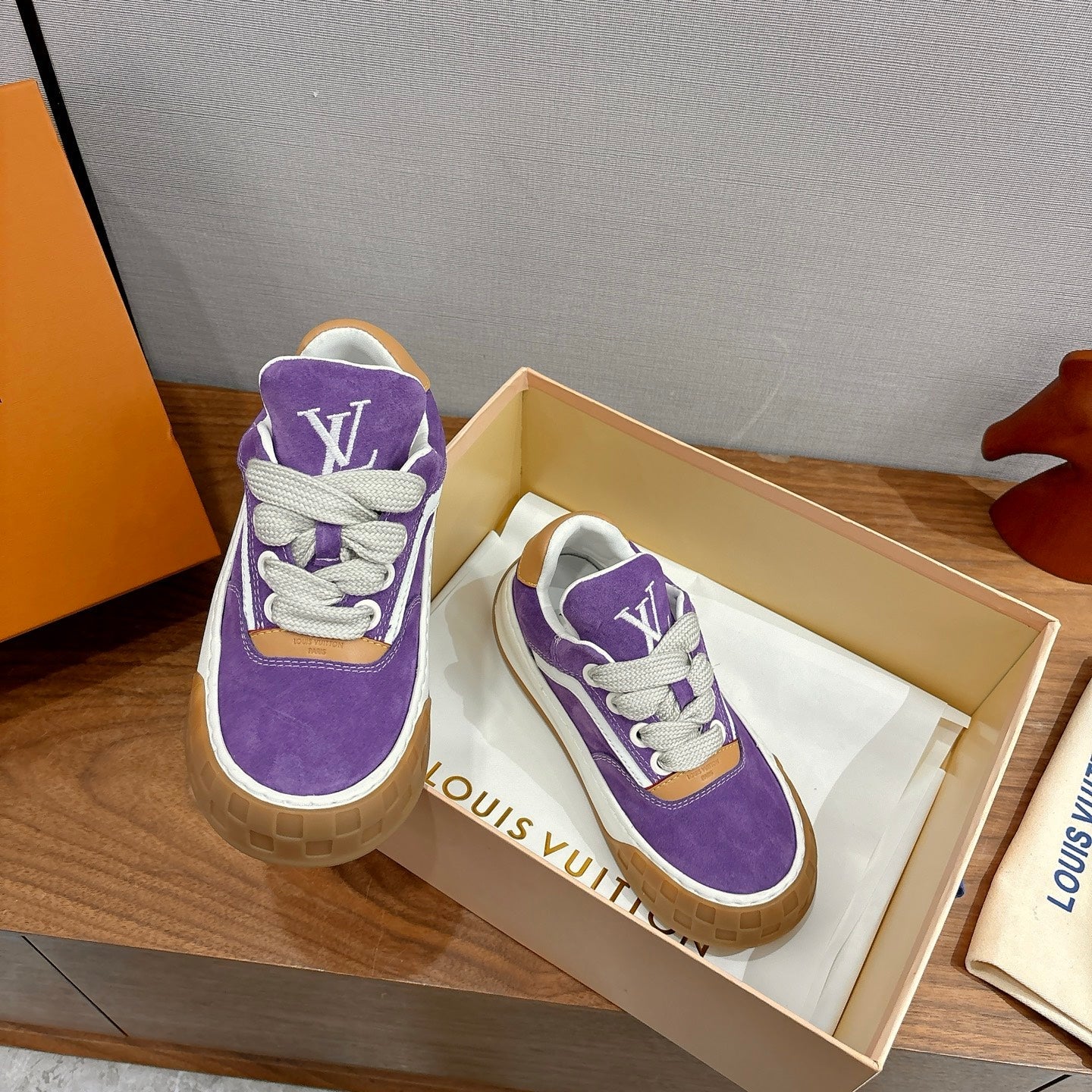 LV 2026 Tilted Sneaker Purple Suede Leather 594934