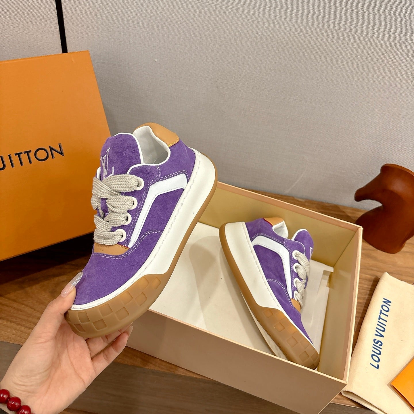 LV 2026 Tilted Sneaker Purple Suede Leather 594934