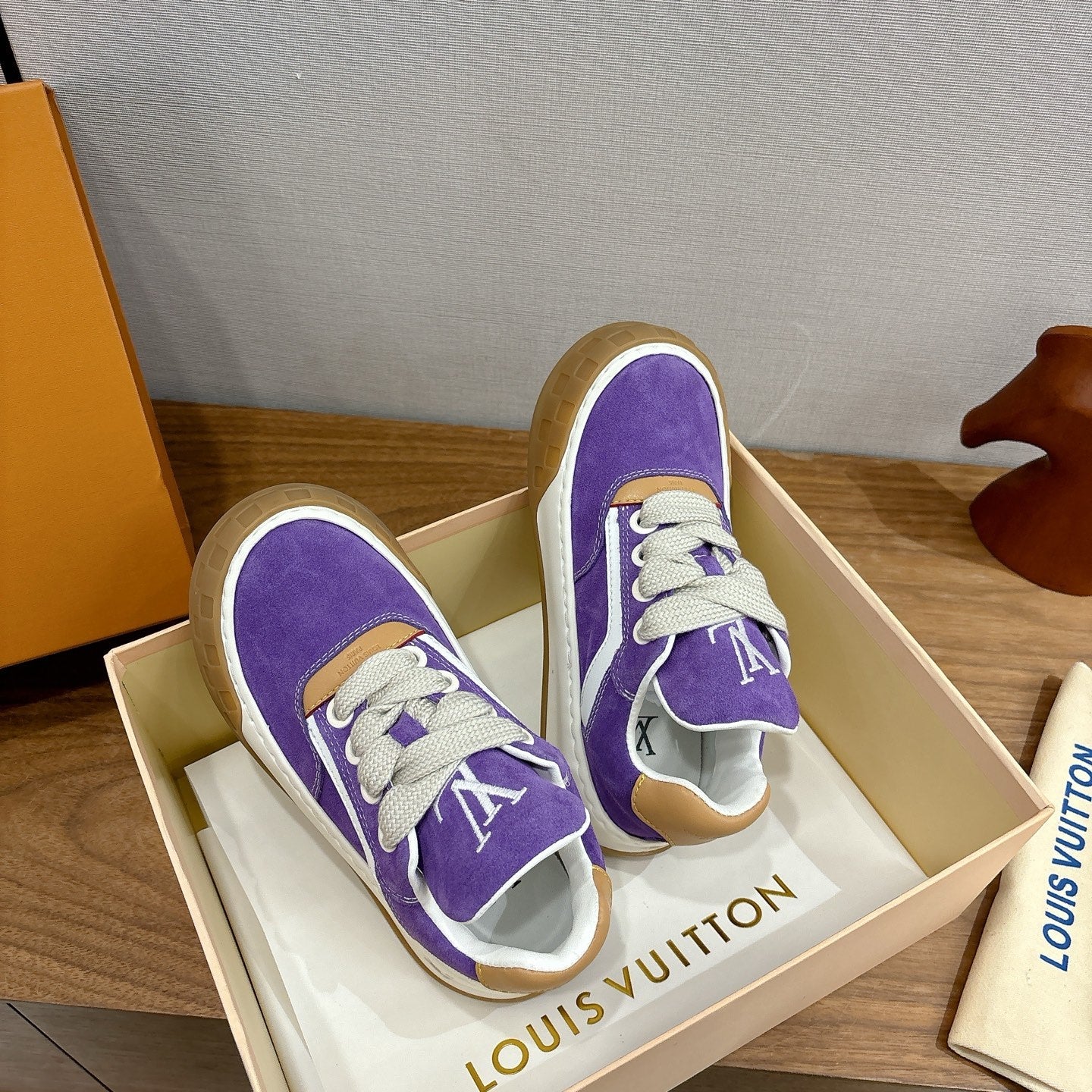 LV 2026 Tilted Sneaker Purple Suede Leather 594934