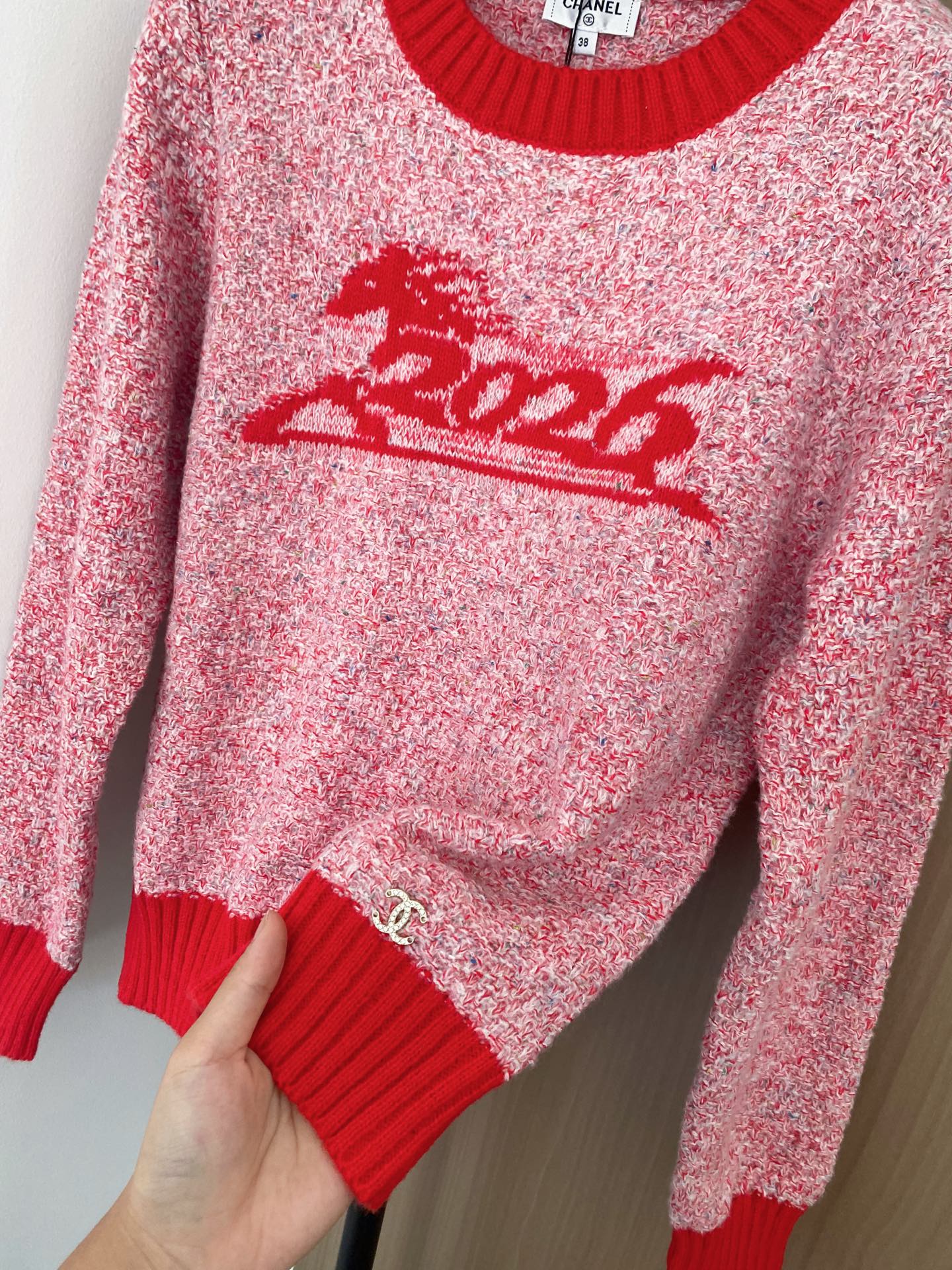 Chanel 2025 Sweater Pink mix Red Wool Cashmere