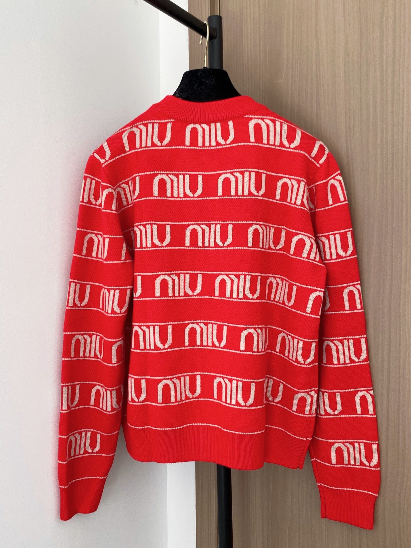Miumiu 2025 Cardigan Red mix White Wool