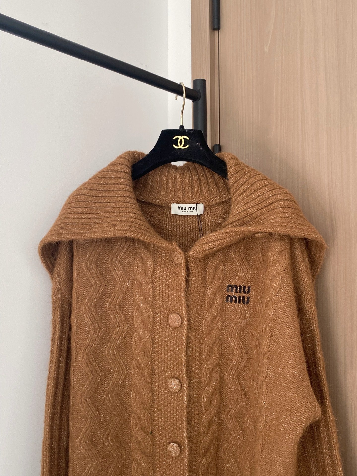 Miumiu 2025  Cardigan Brown Wool Polyester