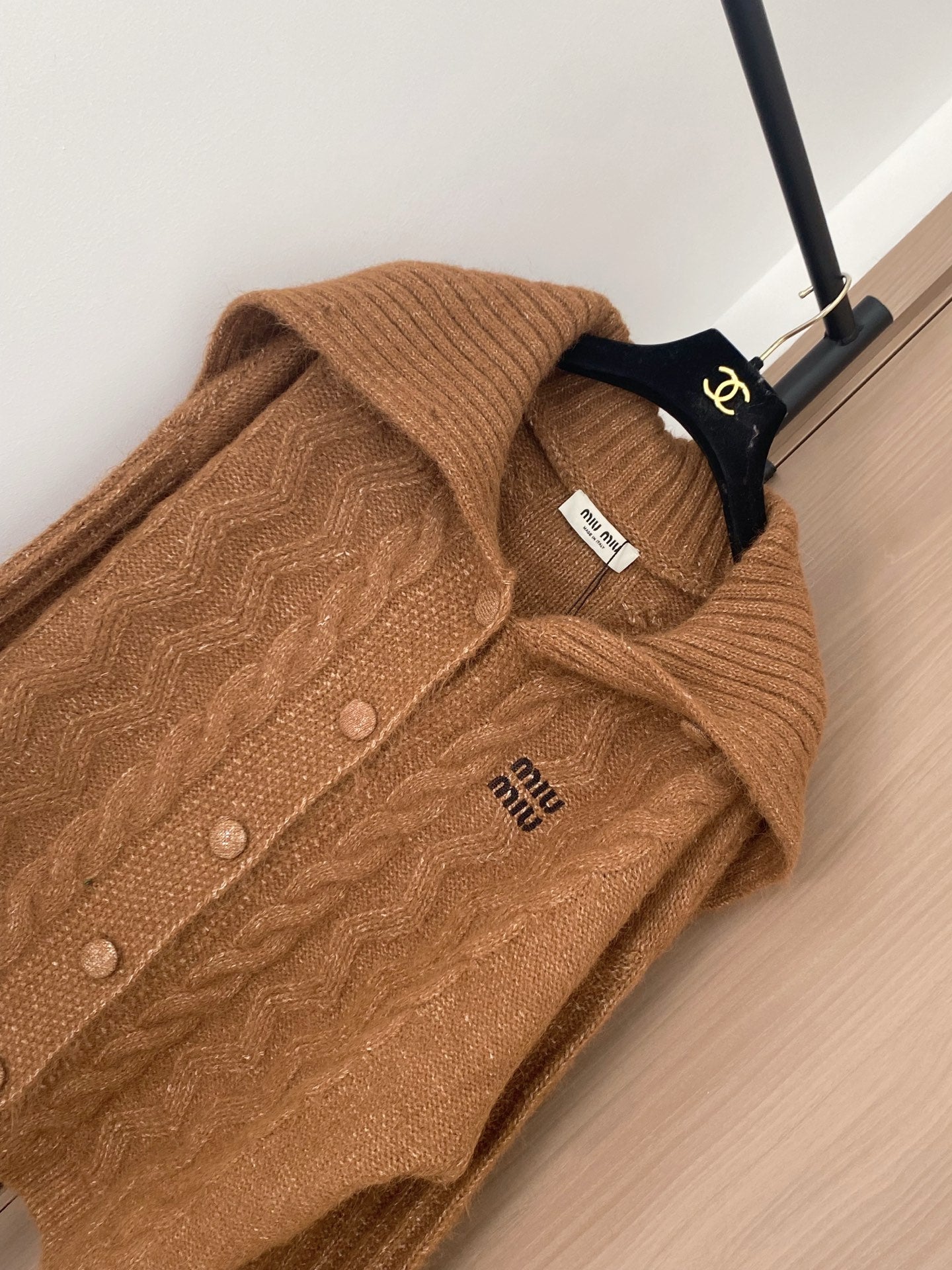 Miumiu 2025  Cardigan Brown Wool Polyester