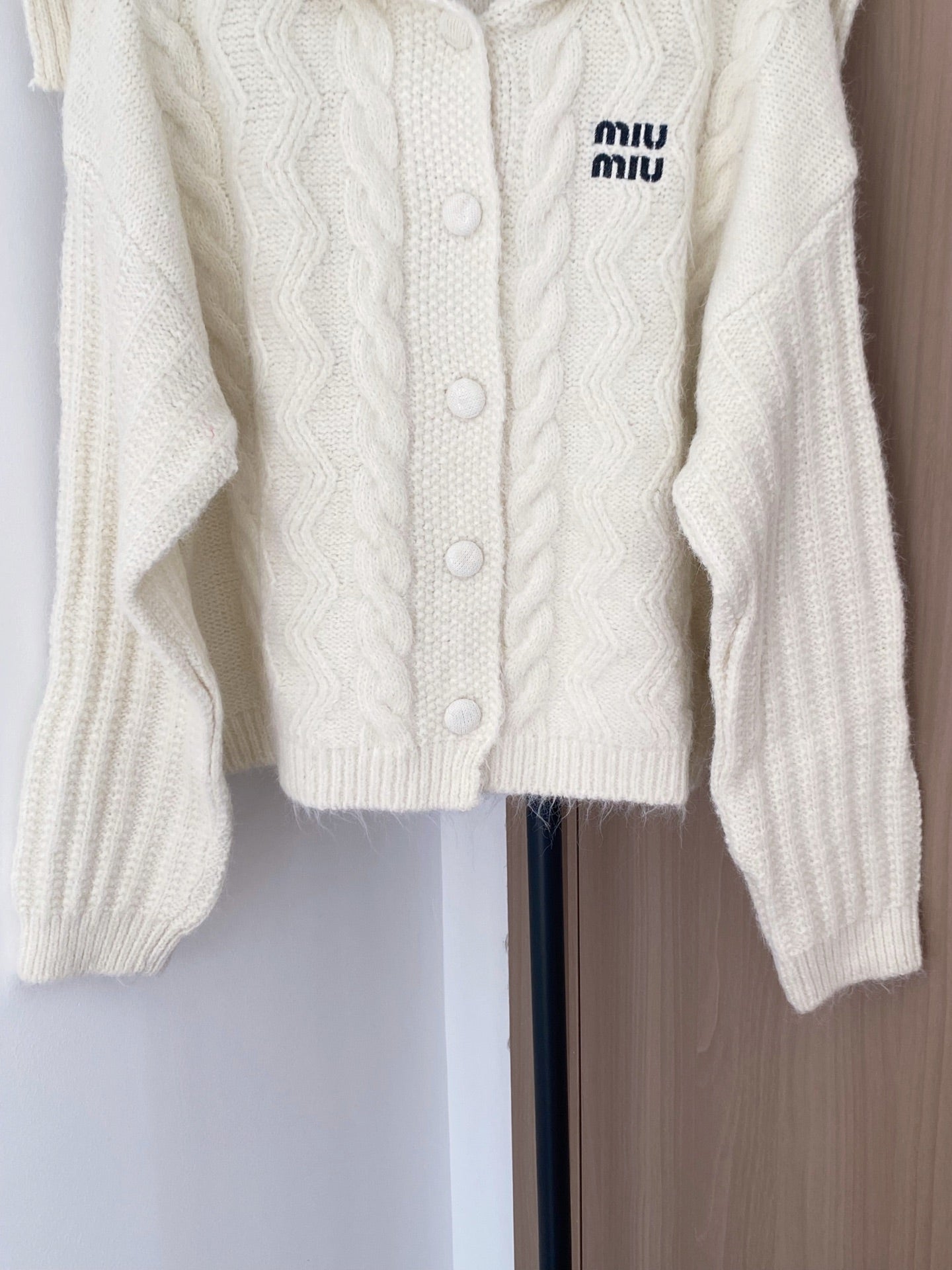 Miumiu 2025  Cardigan White Wool Polyester