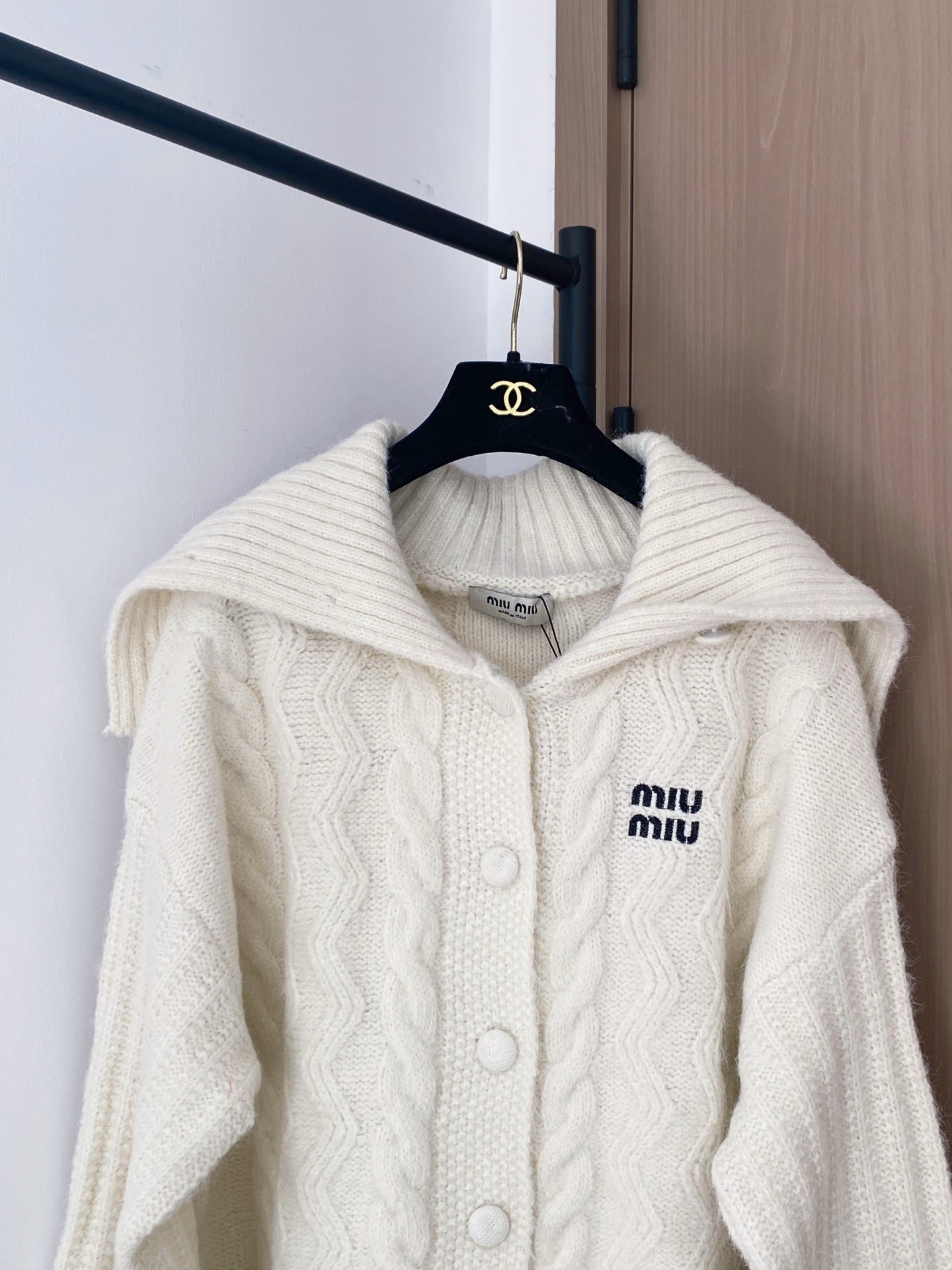 Miumiu 2025  Cardigan White Wool Polyester