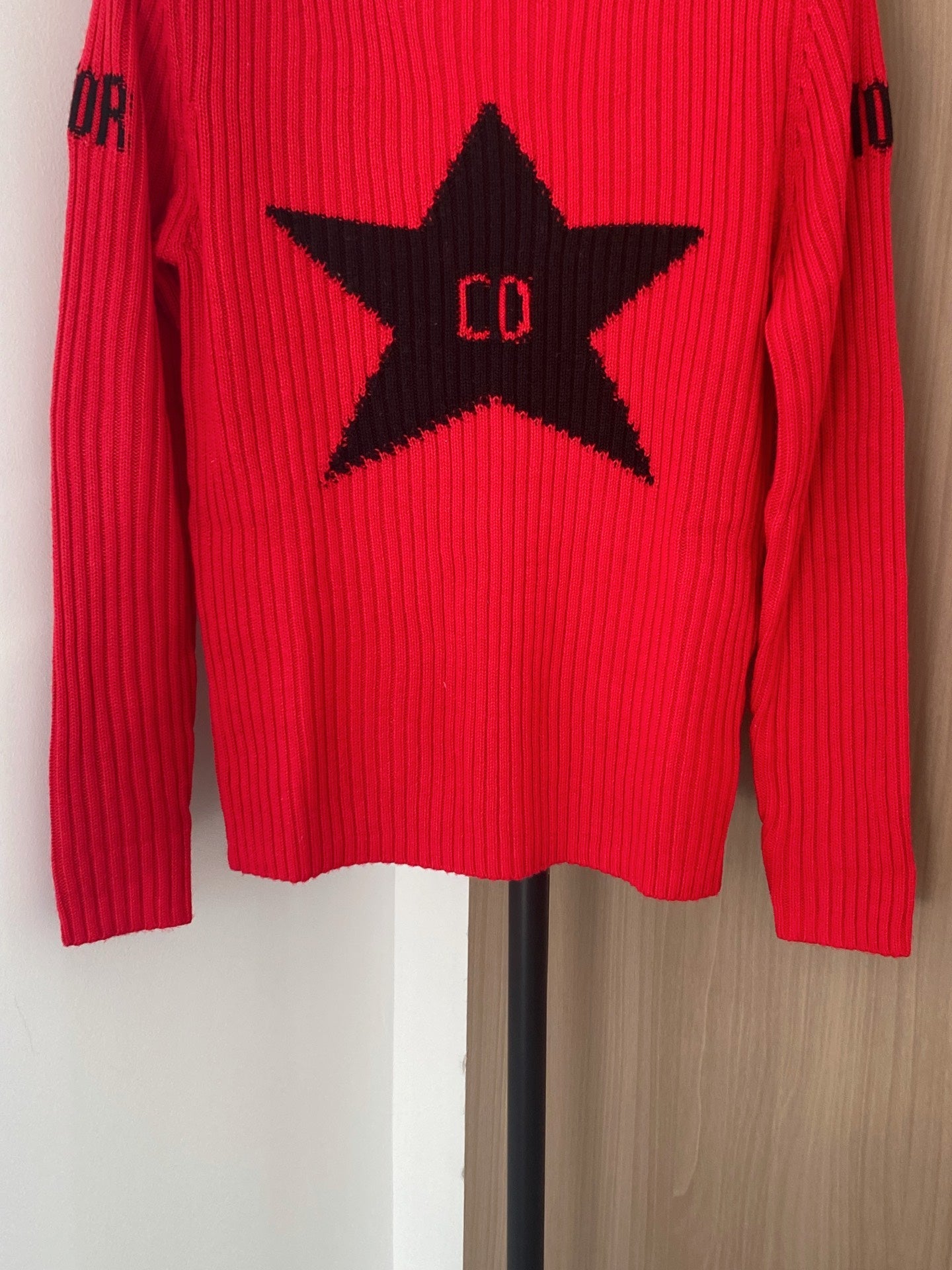 Dior 2025 Long-Sleeve Shirt Red mix Black Wool