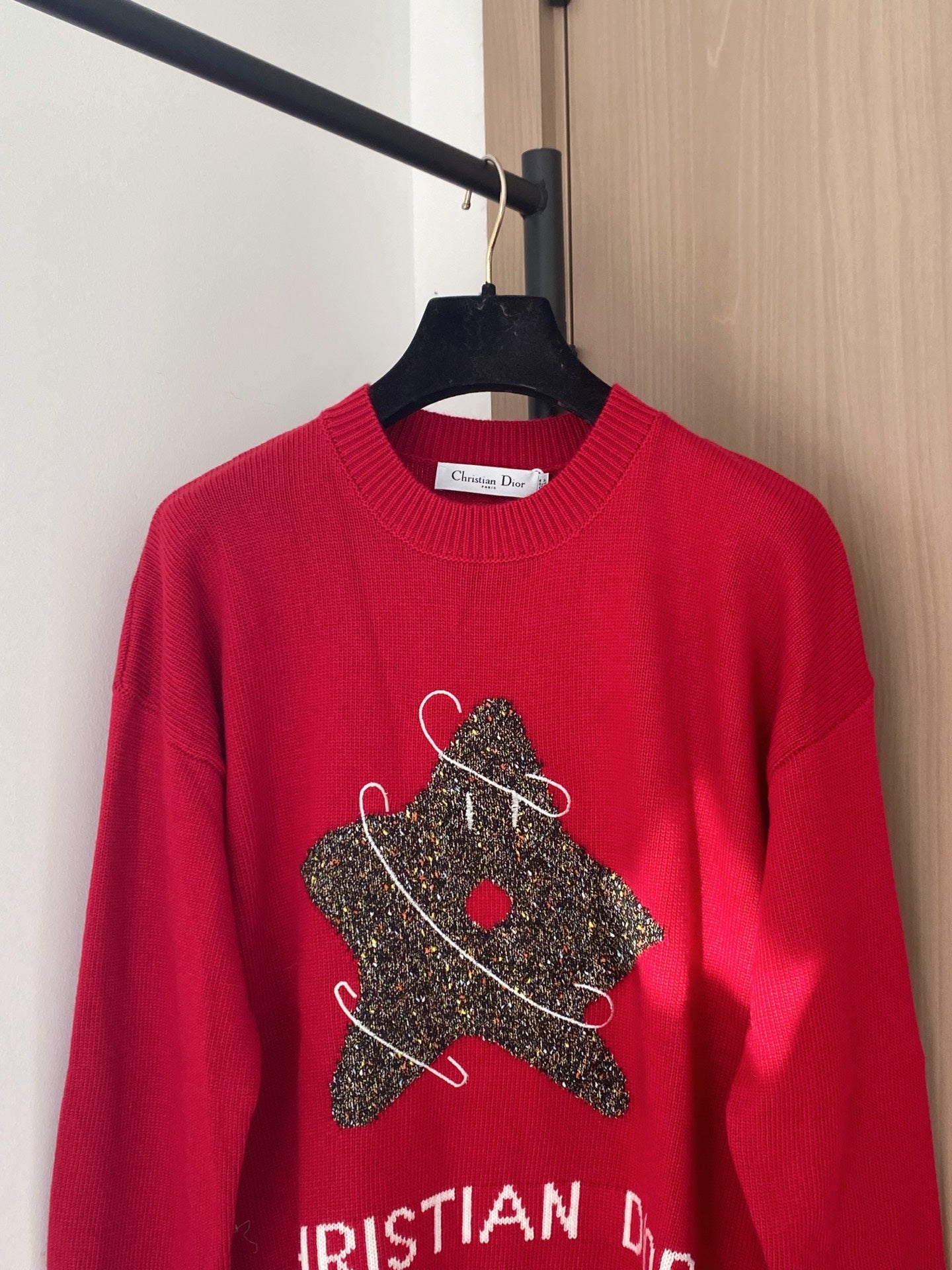 Dior 2025 Long-Sleeve Shirt Red mix Brown Wool