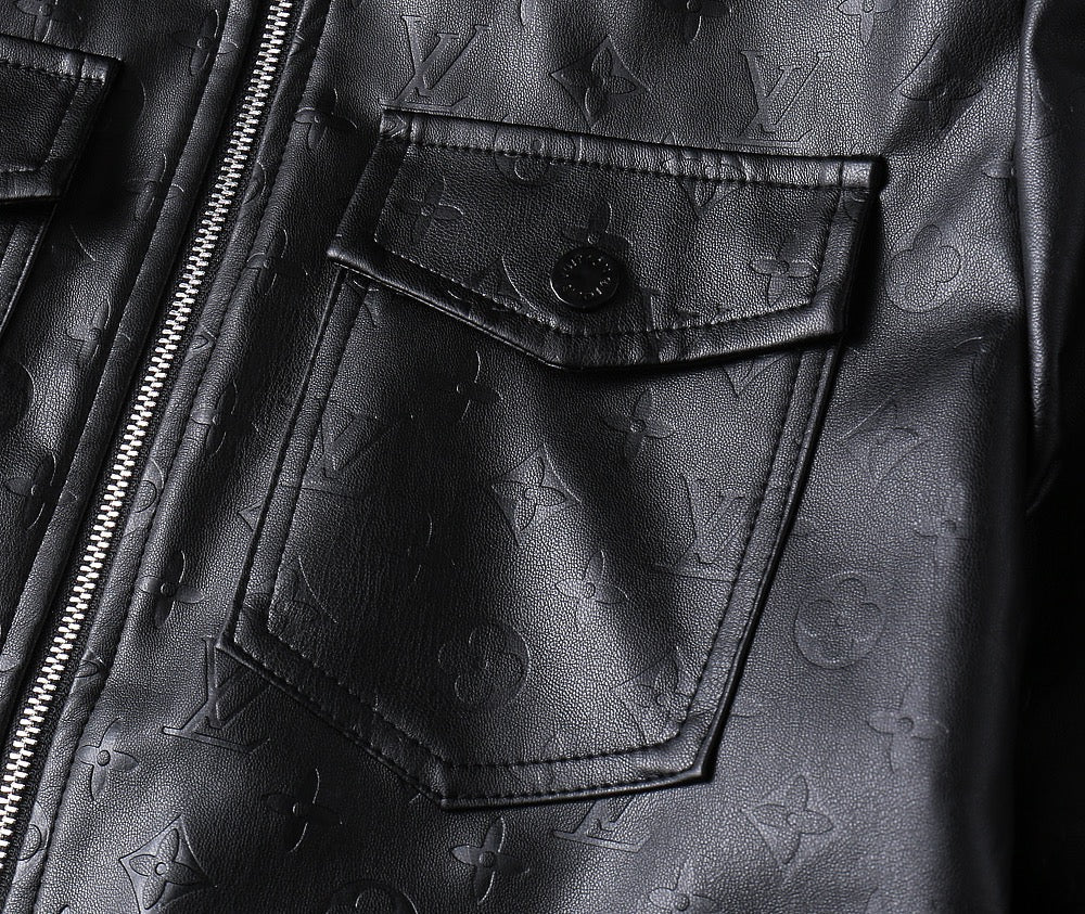 LV SHIRT JACKET IN BLACK MONOGRAM EMBOSSED CALFSKIN 238993