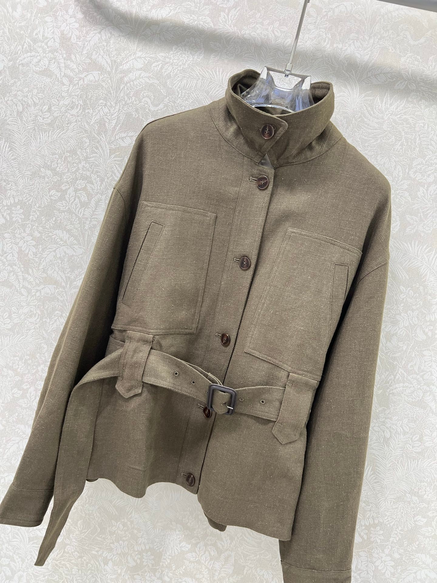 LP 25 Jacket With Belt Khaki Linen Wool 309236
