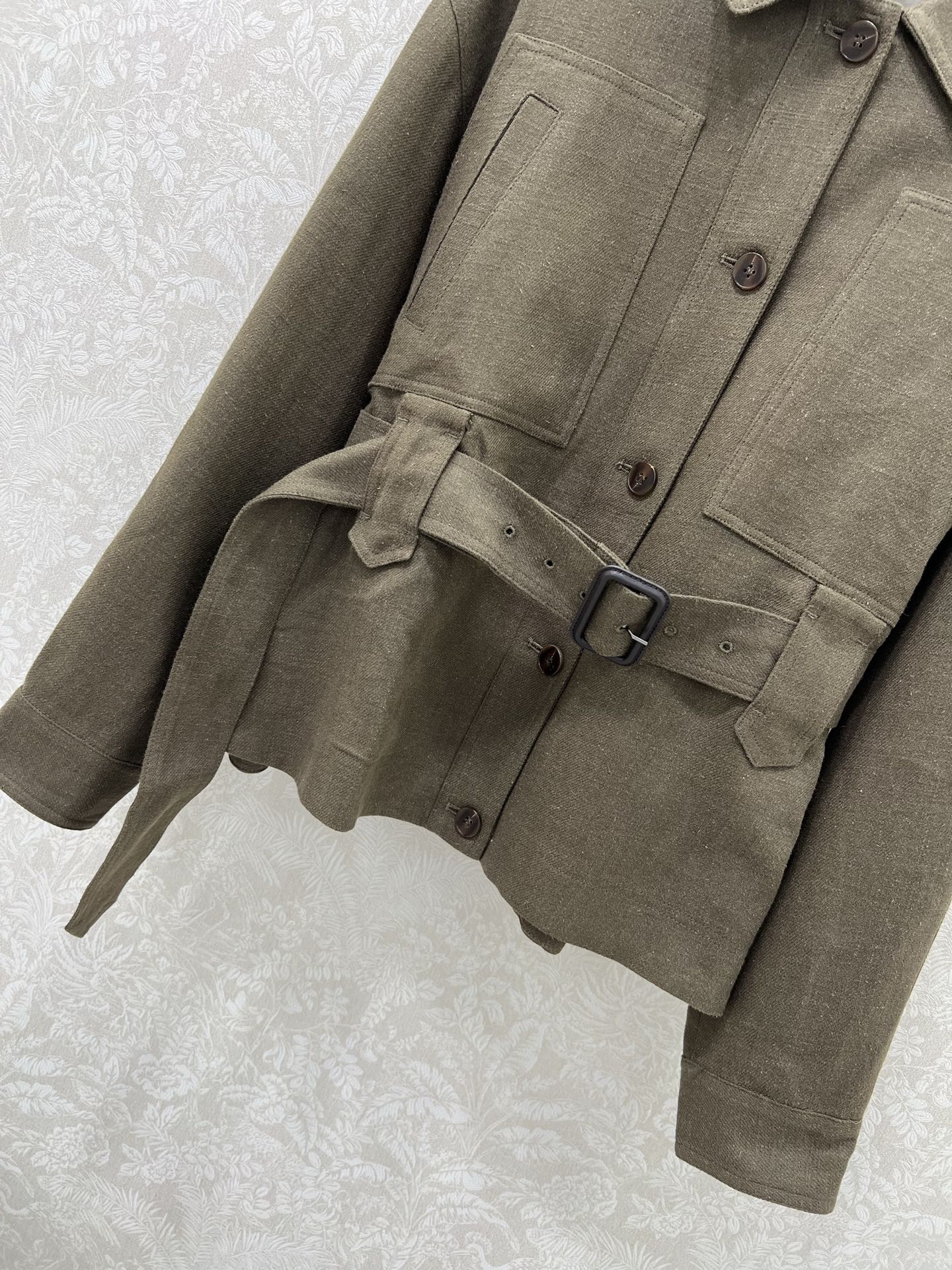 LP 25 Jacket With Belt Khaki Linen Wool 309236