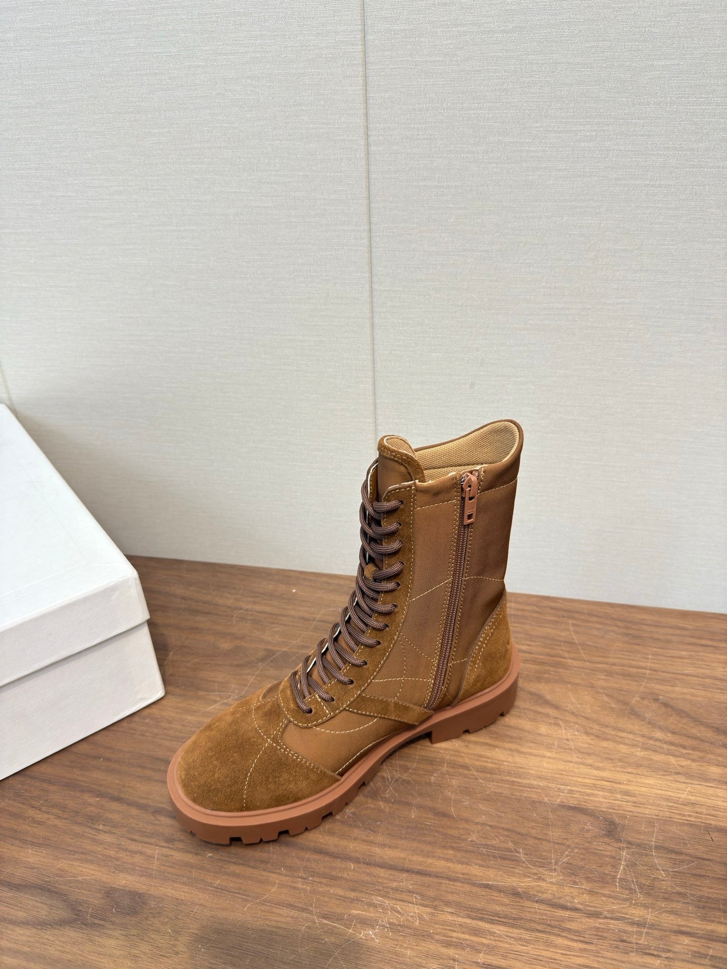 Celine 25 Boot Brown Suede Leather 552394