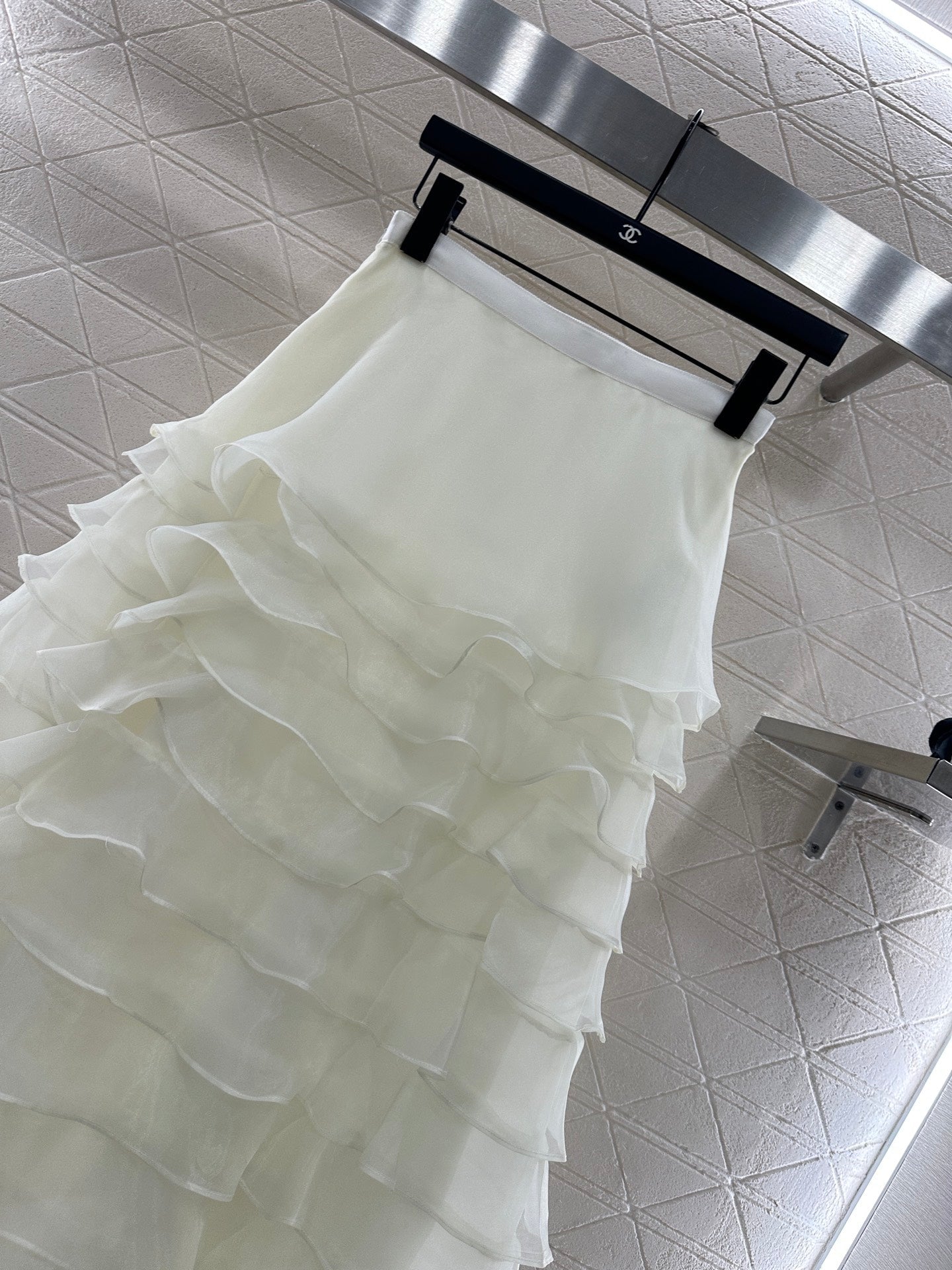 Dior 2025 High-waisted Tulle Skirt White Polyester 321314
