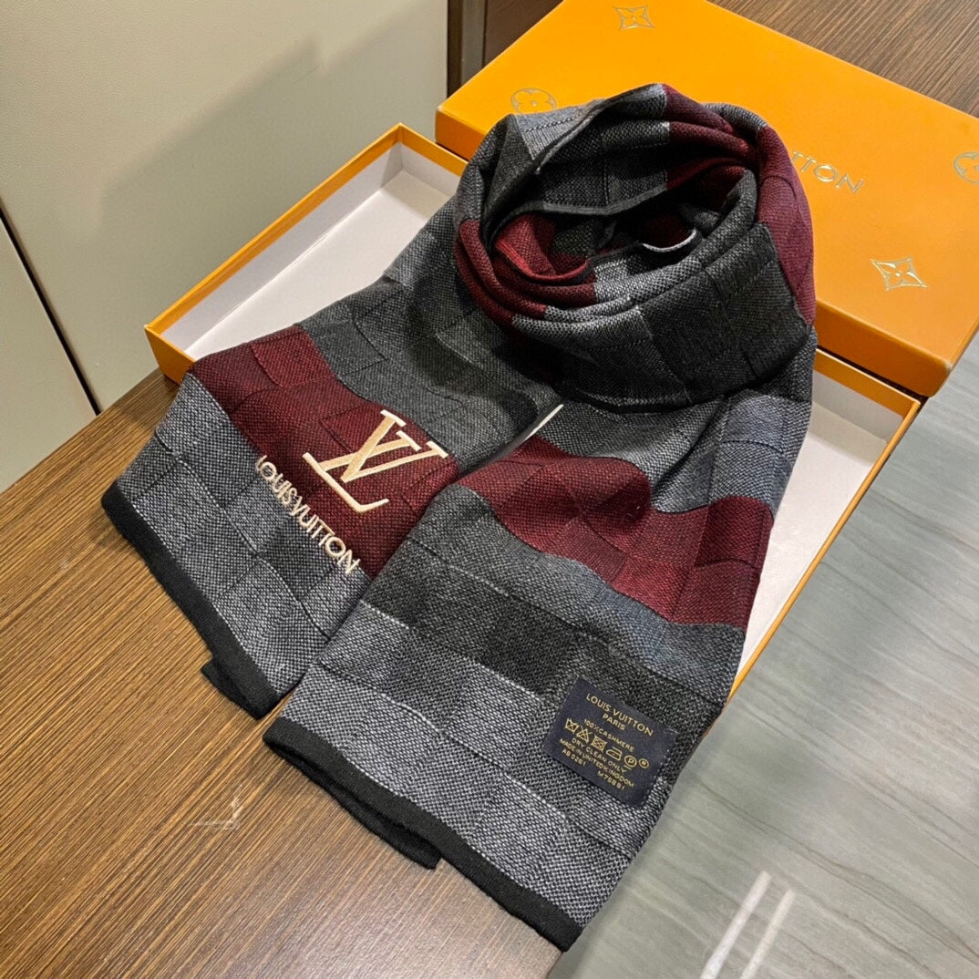 DAMIER HERITAGE SCARF 180 CM IN COLORFUL CASHMERE 391148