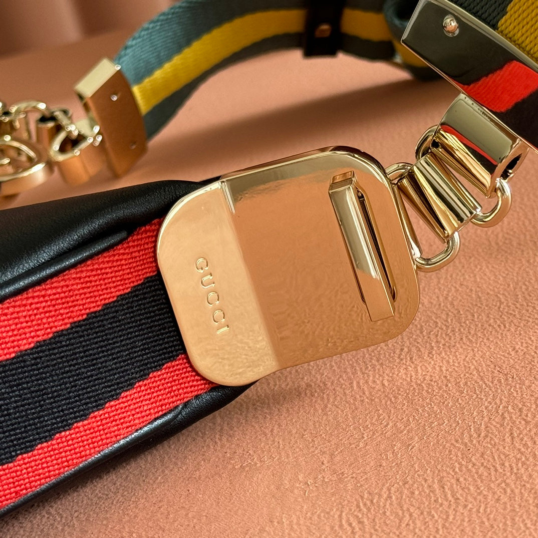 GG 2025 Attache Shoulder Bag Black Calfskin Canvas 273666