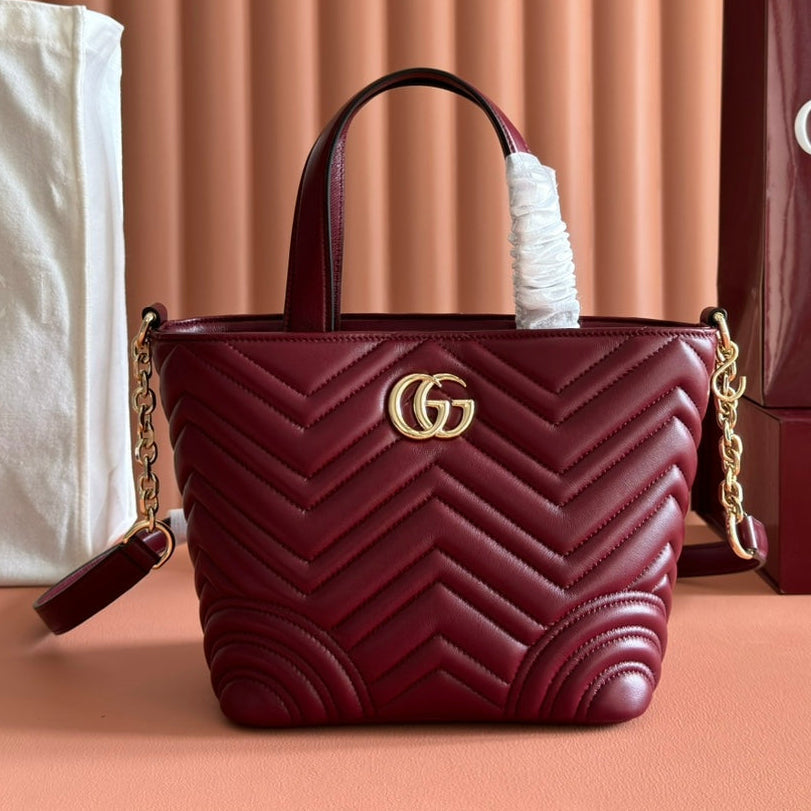 GG 2025 Marmont Tote Bag 29cm Rosso Ancora Red Sheepskin 273627