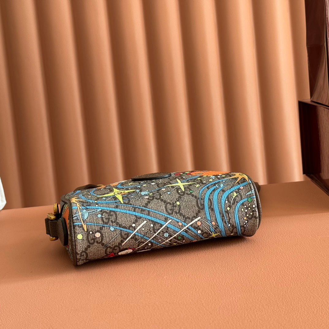 GG 2025 x Disney Donald Duck Mini Shoulder Bag Multicolor Cowhide Canvas 273591