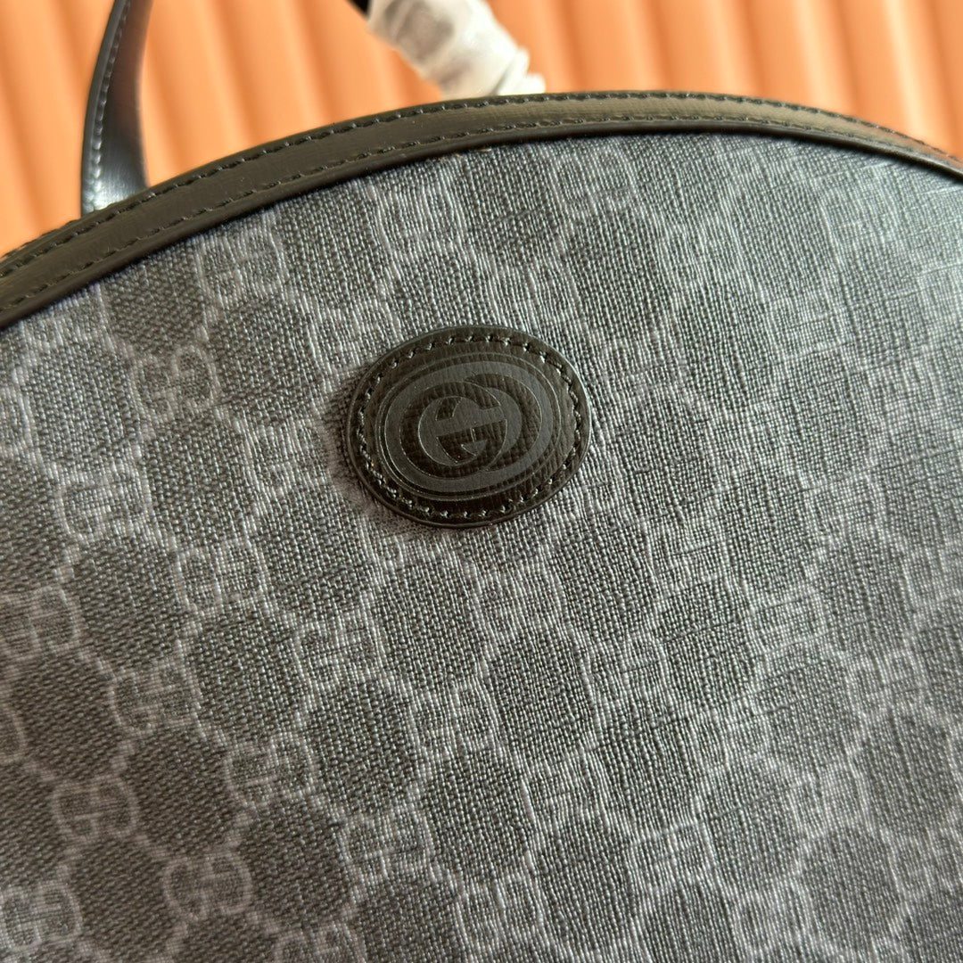 GG 2025 GG Supreme Backpack Gray mix Black Canvas Leather 273684