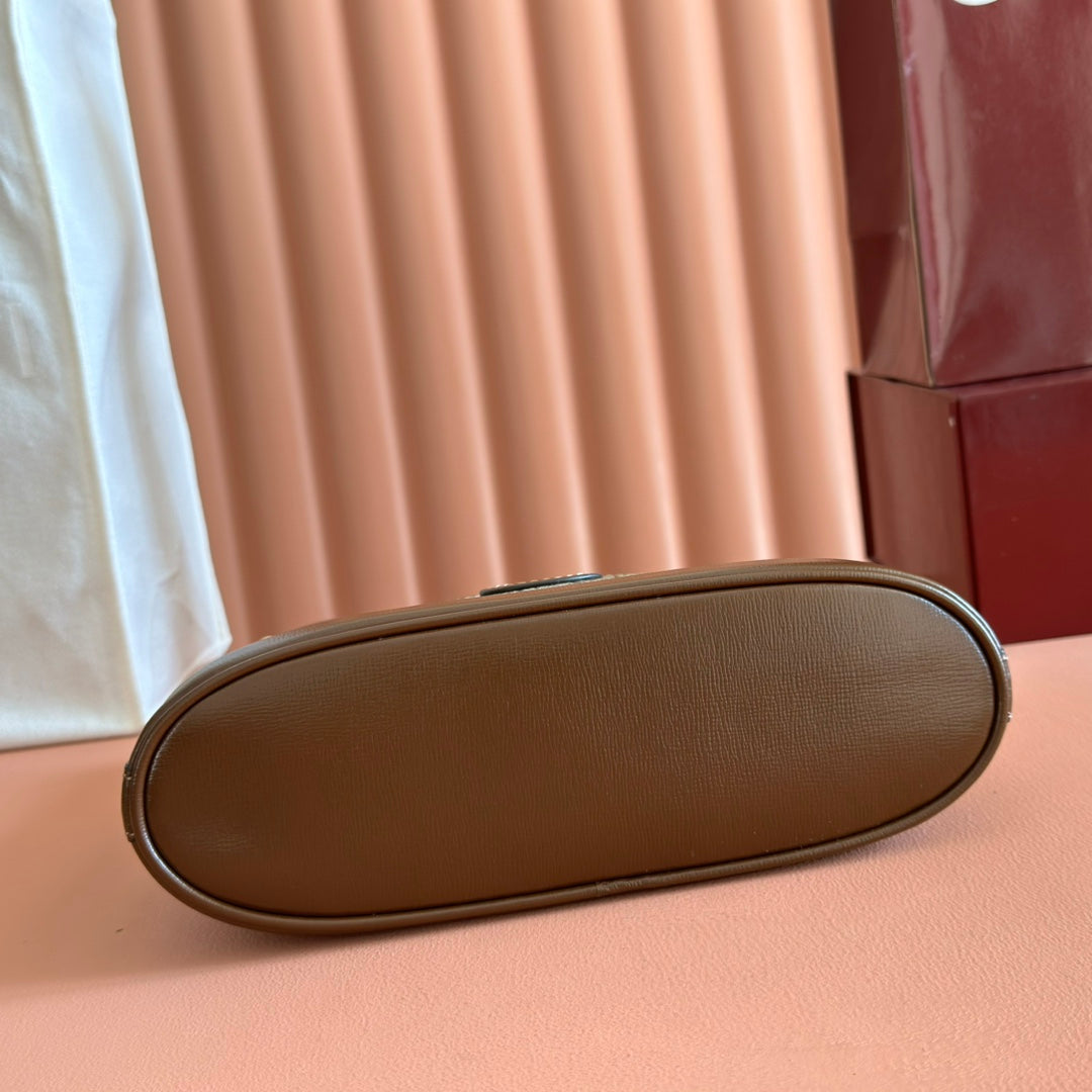 GG 2025 Interlocking G Large 25cm Bag Ebony Brown Canvas Leather 273677